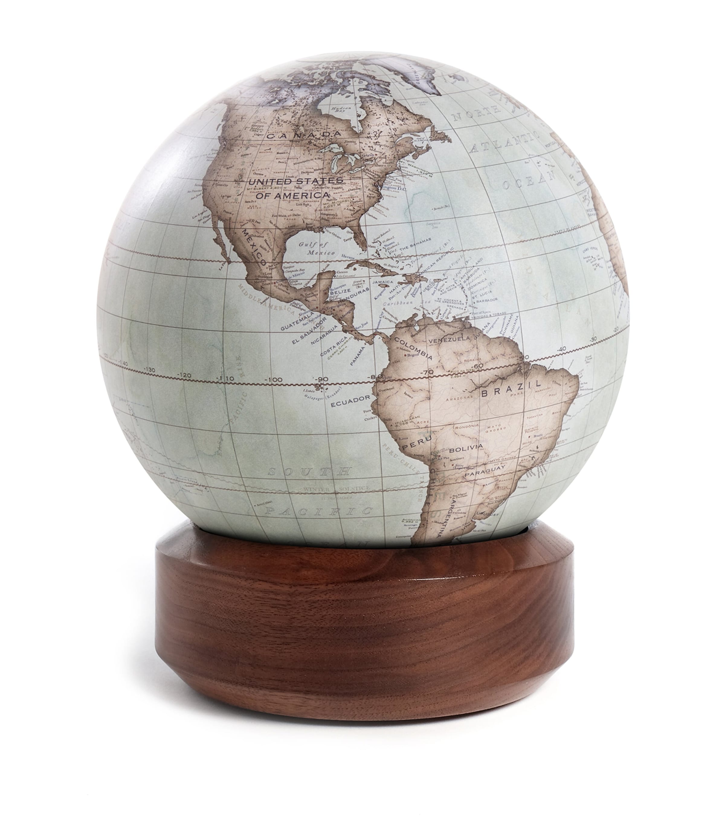 Bellerby The Walnut Standard Desk Globe In Green