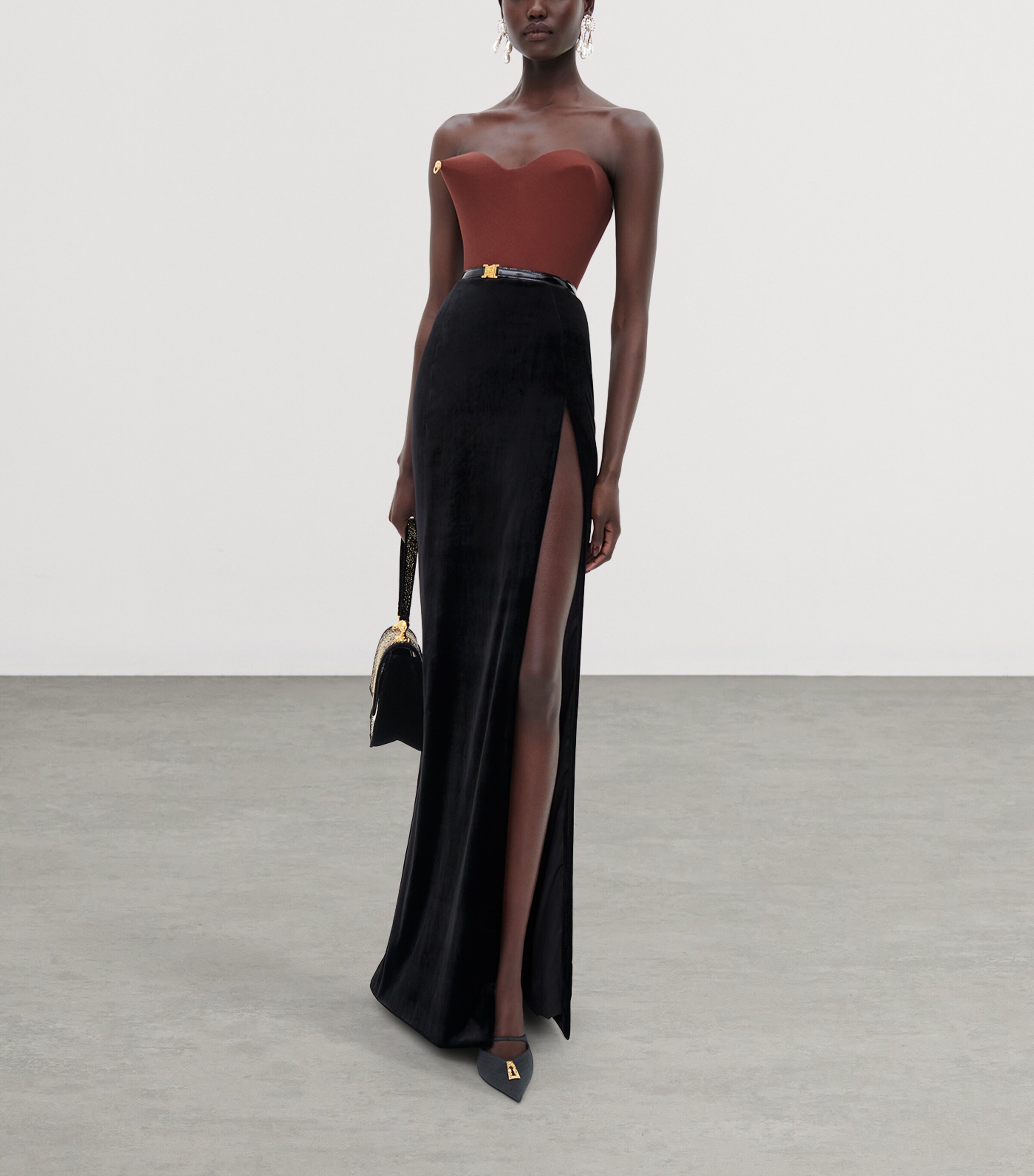 Schiaparelli Leather Slim Shoulder Bag Black Image 2
