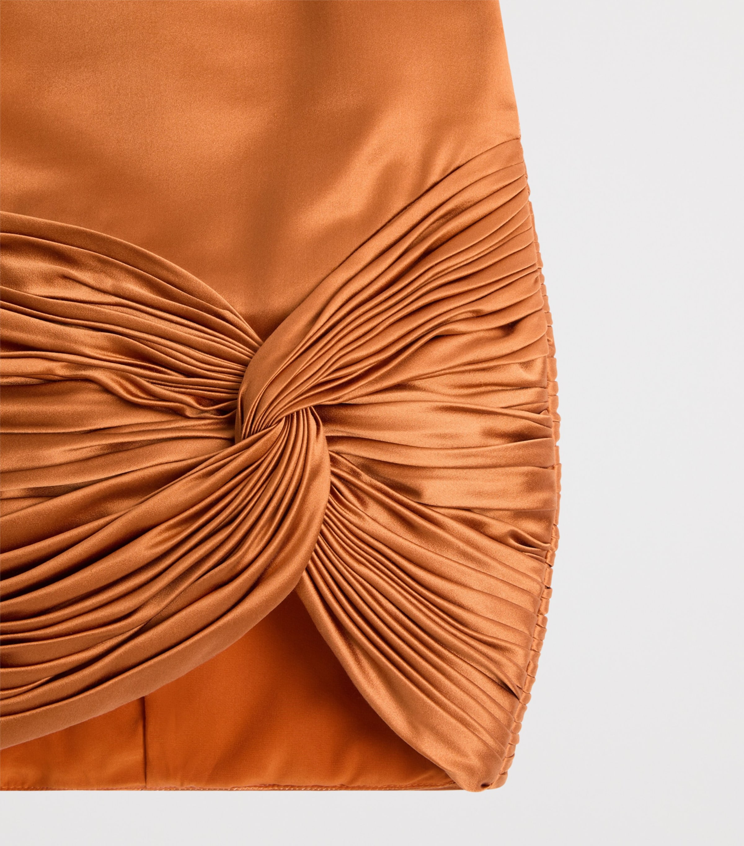 Valentino Womens Satin Draped Plissé Mini Skirt Bar Image 6