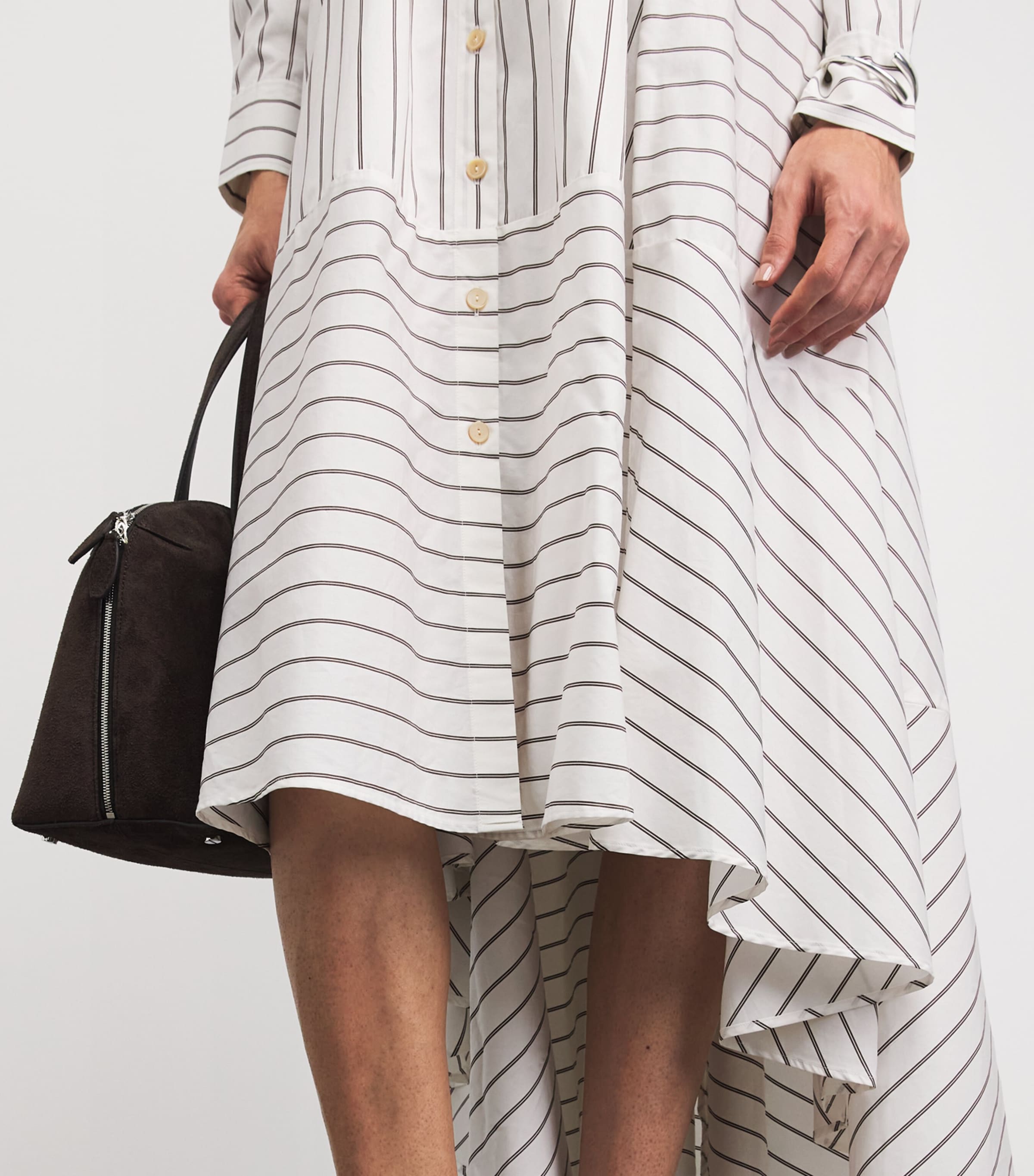 Palmer//Harding Womens Cotton Stripe Prosperity Midi Dress Brown Cttn Dbl Strip Image 5