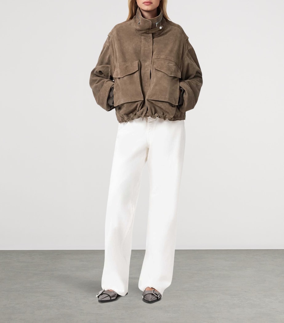 Suede Clay Bomber Jacket WALNUT BROWN Image 2