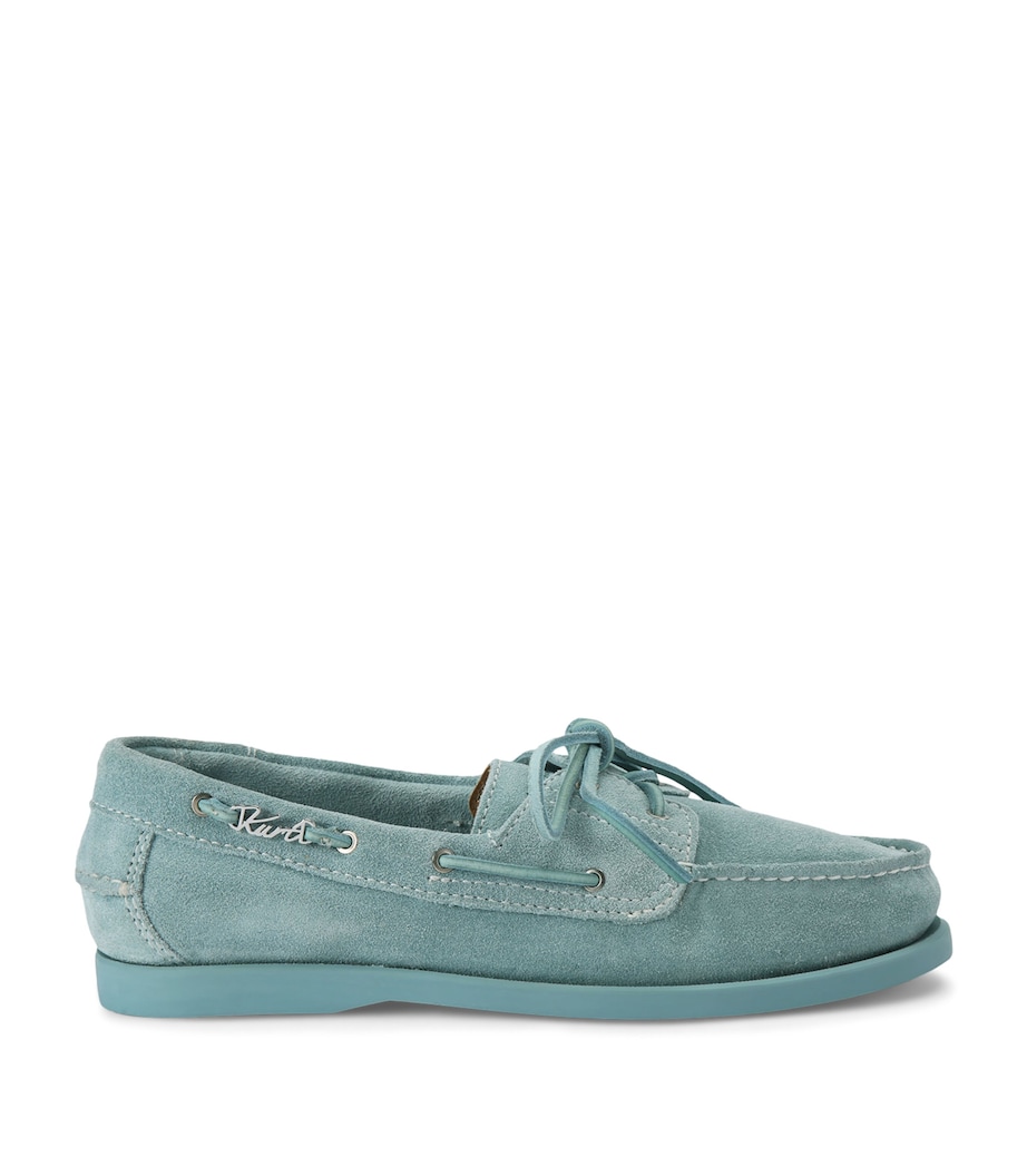 Kurt Geiger London Mens Suede Kurt Boat Shoes Pale Blue Image 1