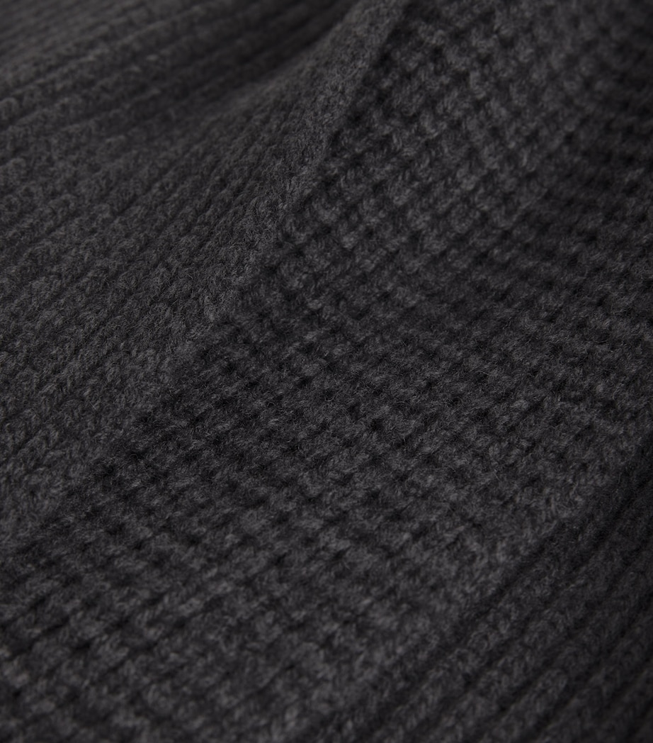 Wool-Cashmere Waffle Scarf GYAD CHARCOAL MELANG Image 5