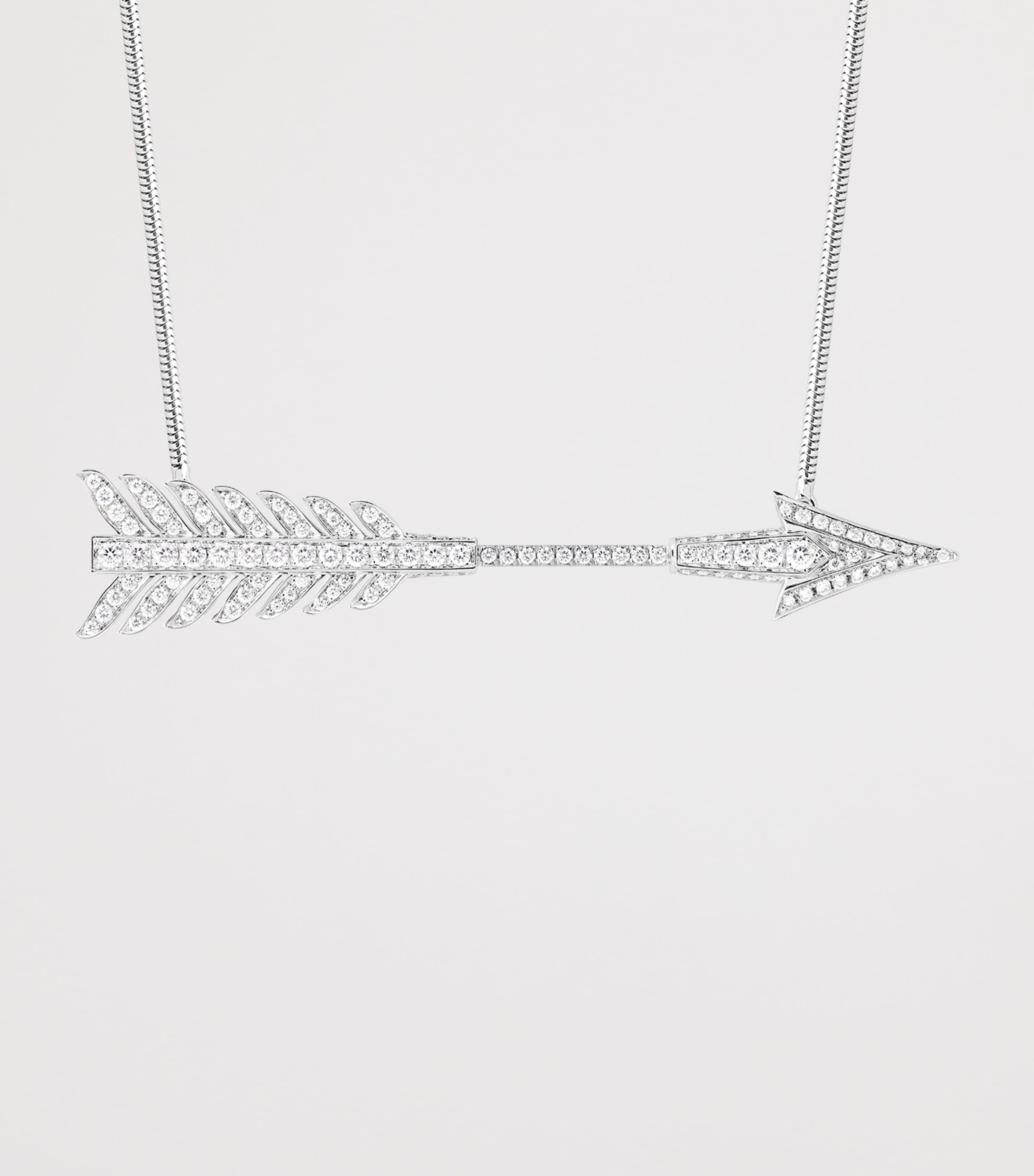 White Gold and Diamond Nature Triomphante Flèche Pendant Necklace WHITE GOLD Image 3