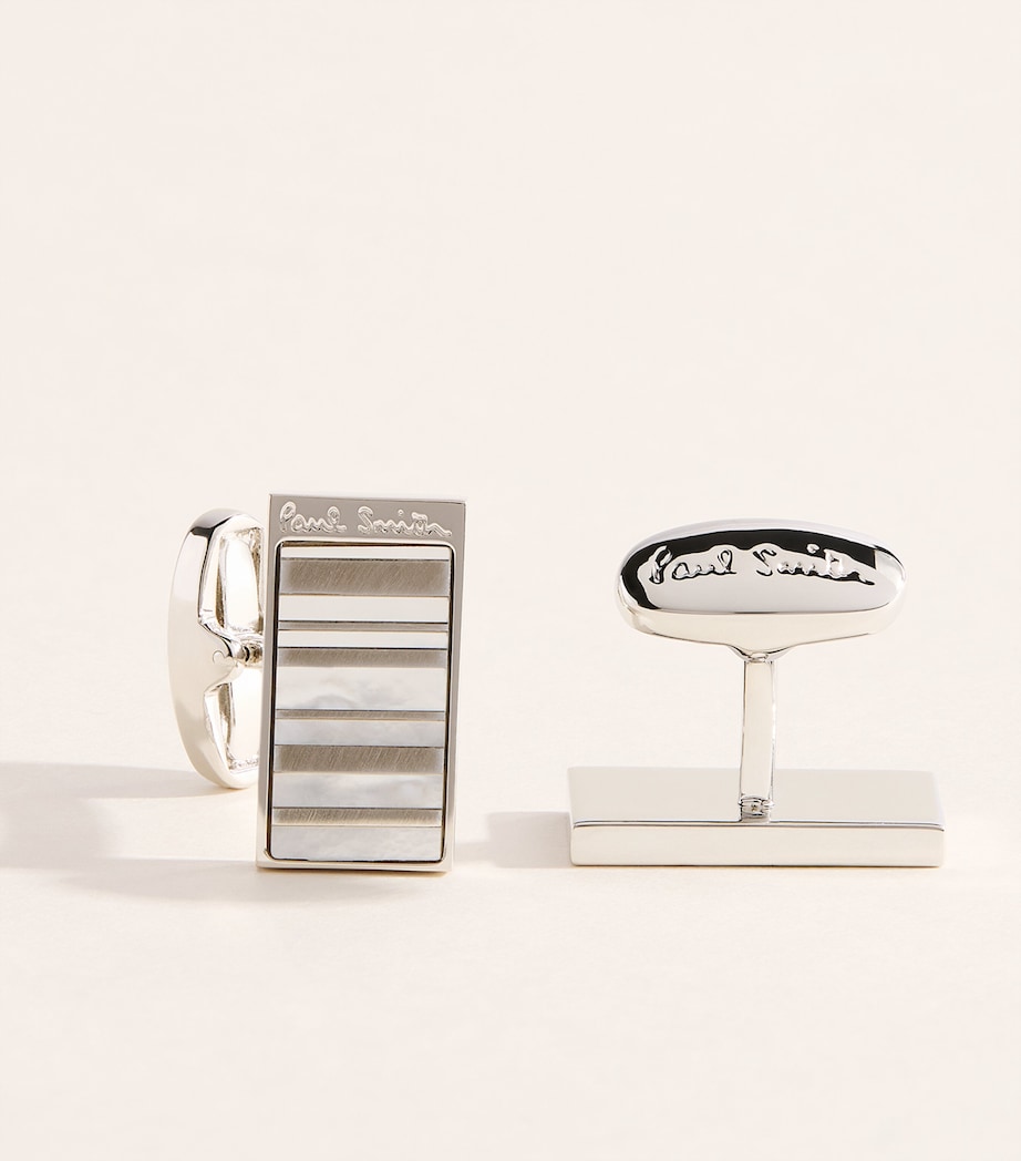 Paul Smith Mother-of-Pearl Stripe Cufflinks Image 4