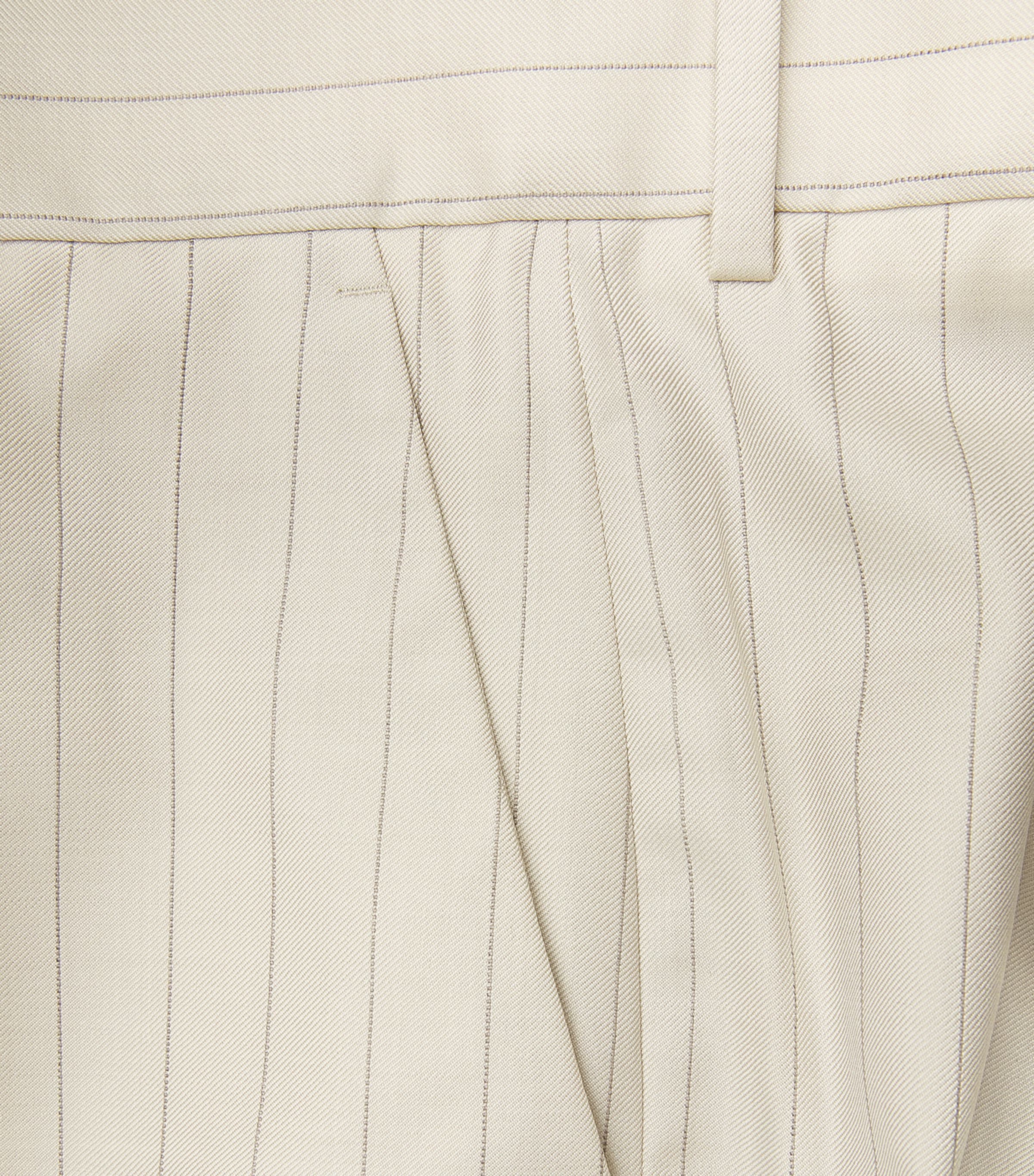 Acne Studios Womens Wool Pinstripe Straight Trousers Cream Beige Image 6