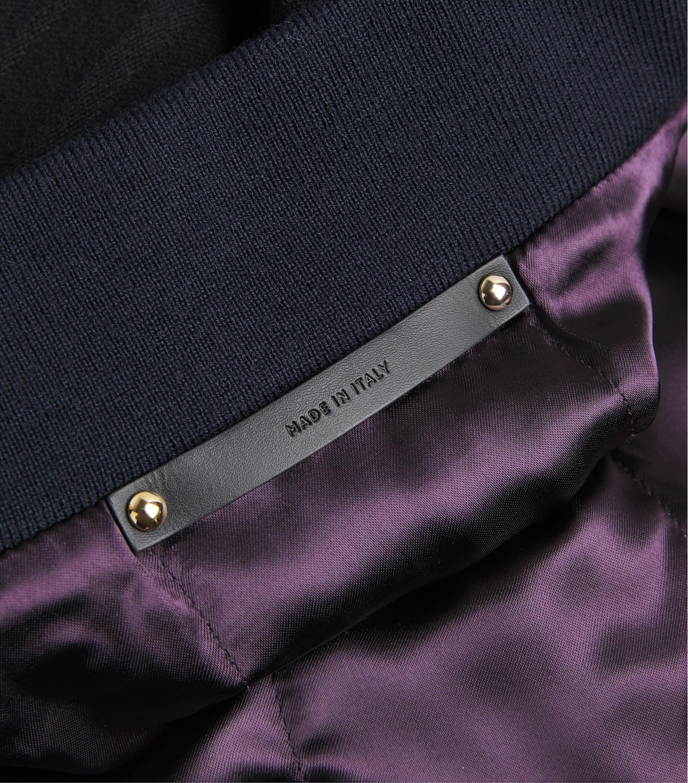 Paul Smith Mens Wool-Cashmere Bomber Jacket Dark Navy Image 5