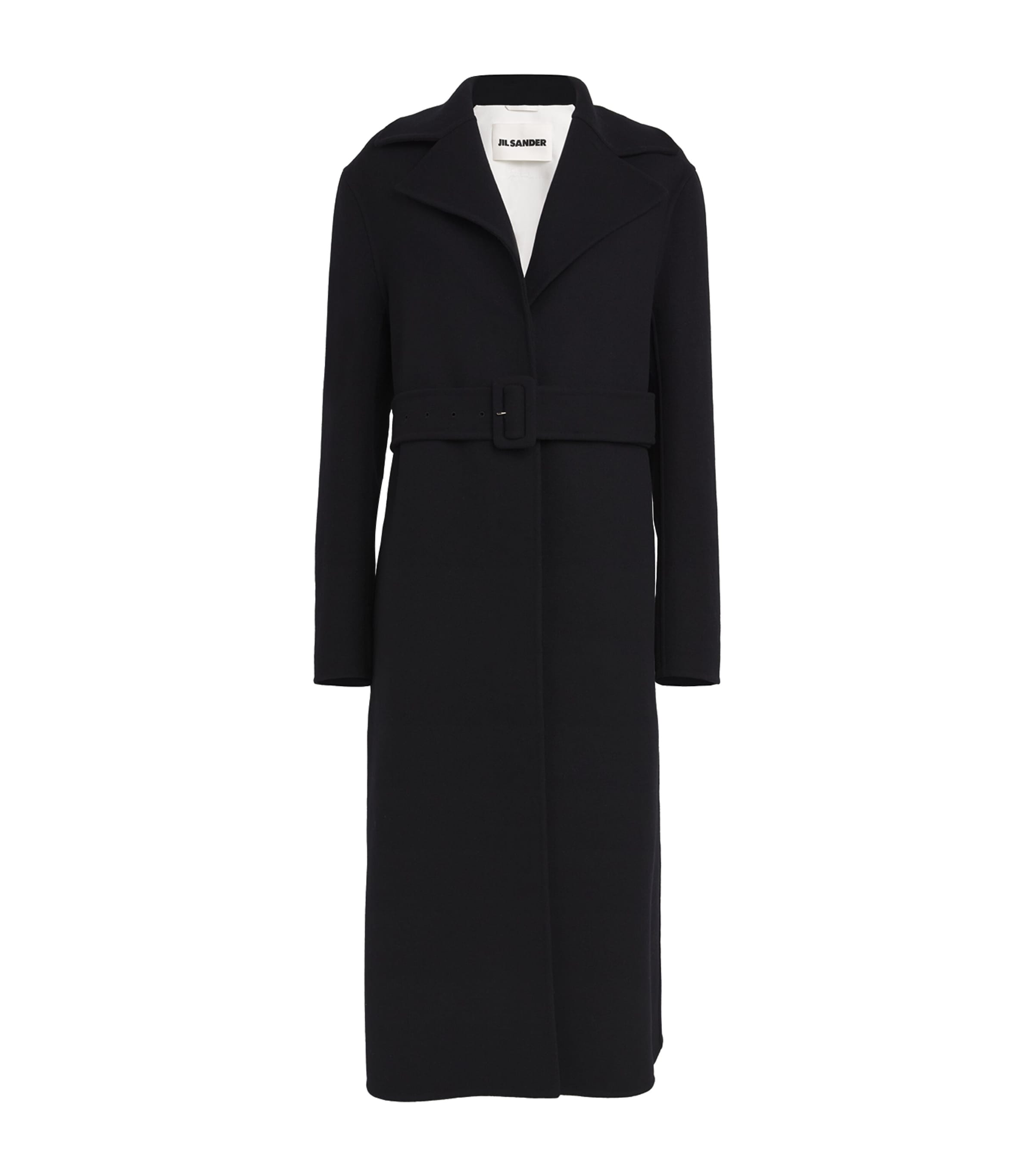 Shop Jil Sander Virgin Wool Belted Coat In Blue