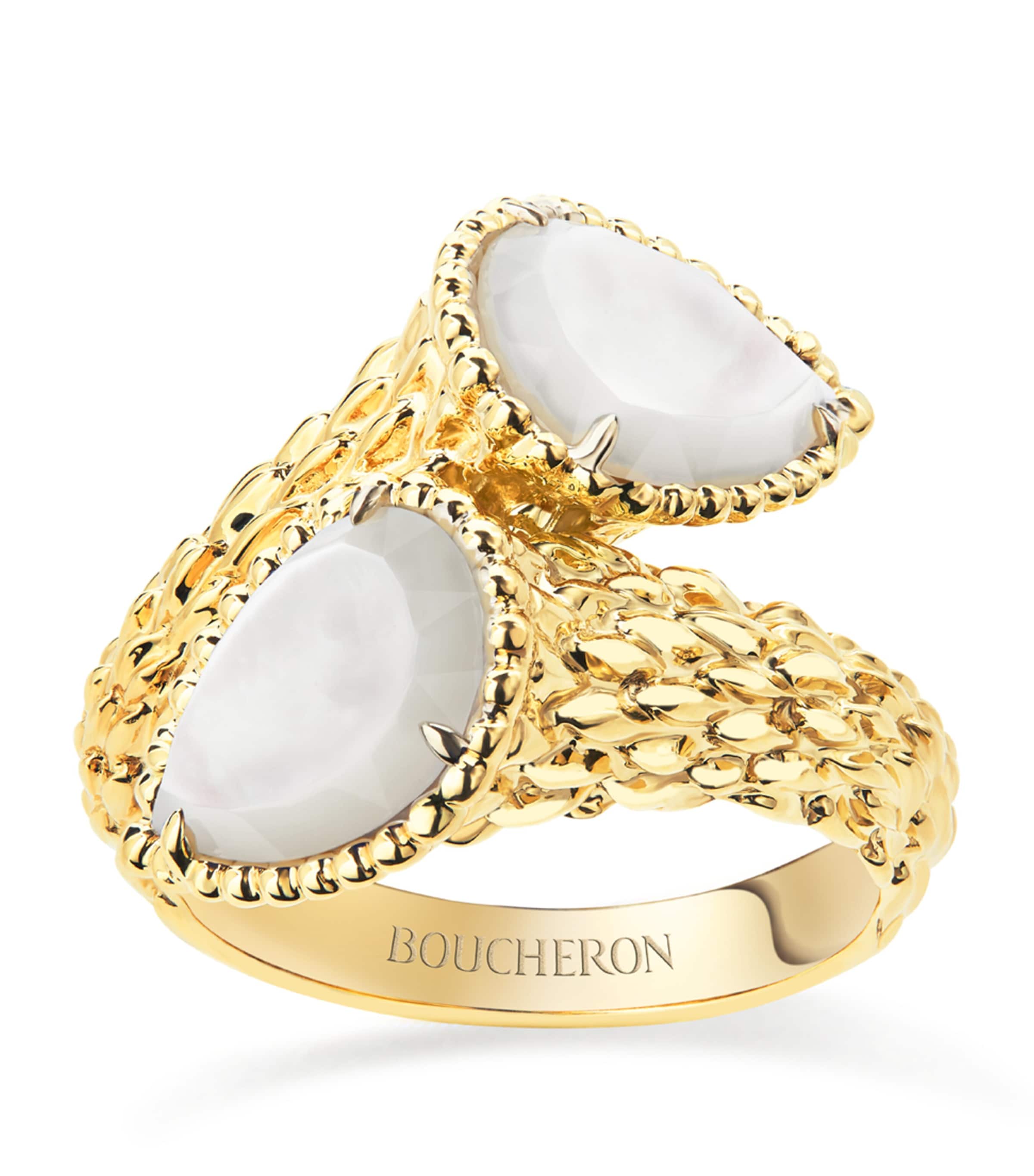 Boucheron Yellow Gold And Mother-of-pearl Serpent Bohème Two-stone Ring