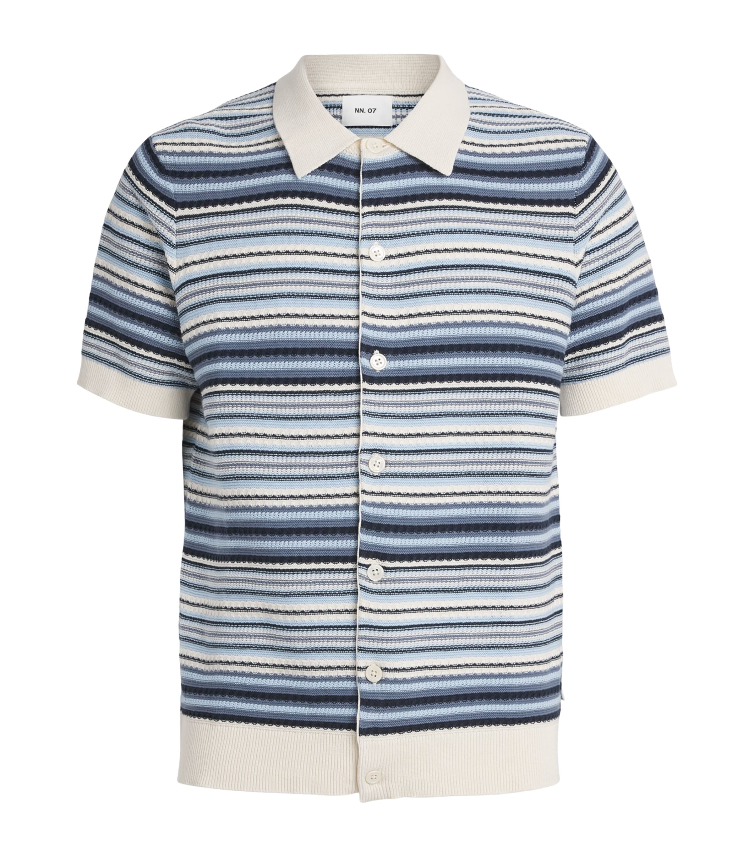 NN.07 Mens Organic Cotton Nolan Cardigan Navy Multi Image 1