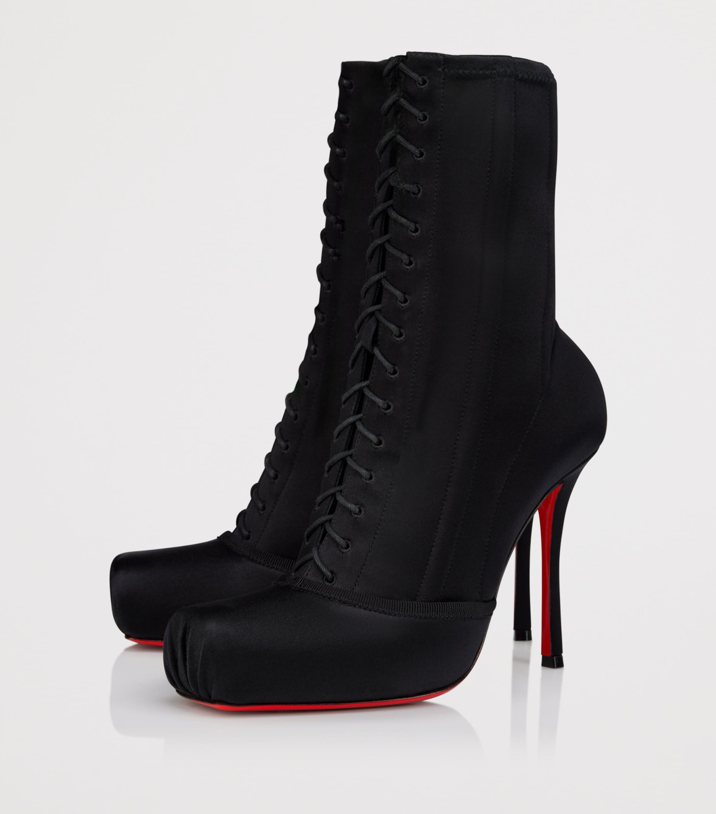 Christian Louboutin Pavlova Leather-Satin Boots 100 Image 2
