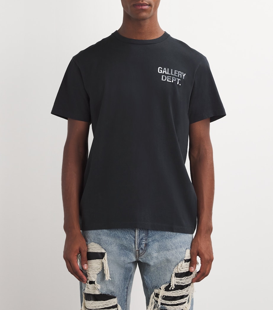 GALLERY DEPT. Mens Cotton Logo T-Shirt Black Image 4