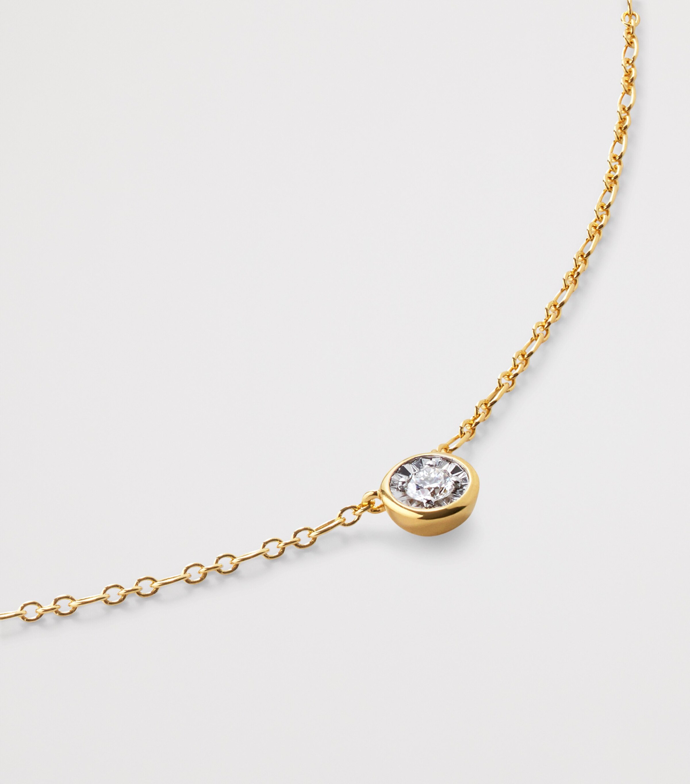 Monica Vinader Medium Gold Vermeil and Diamond Necklace Gold Vermeil Image 2