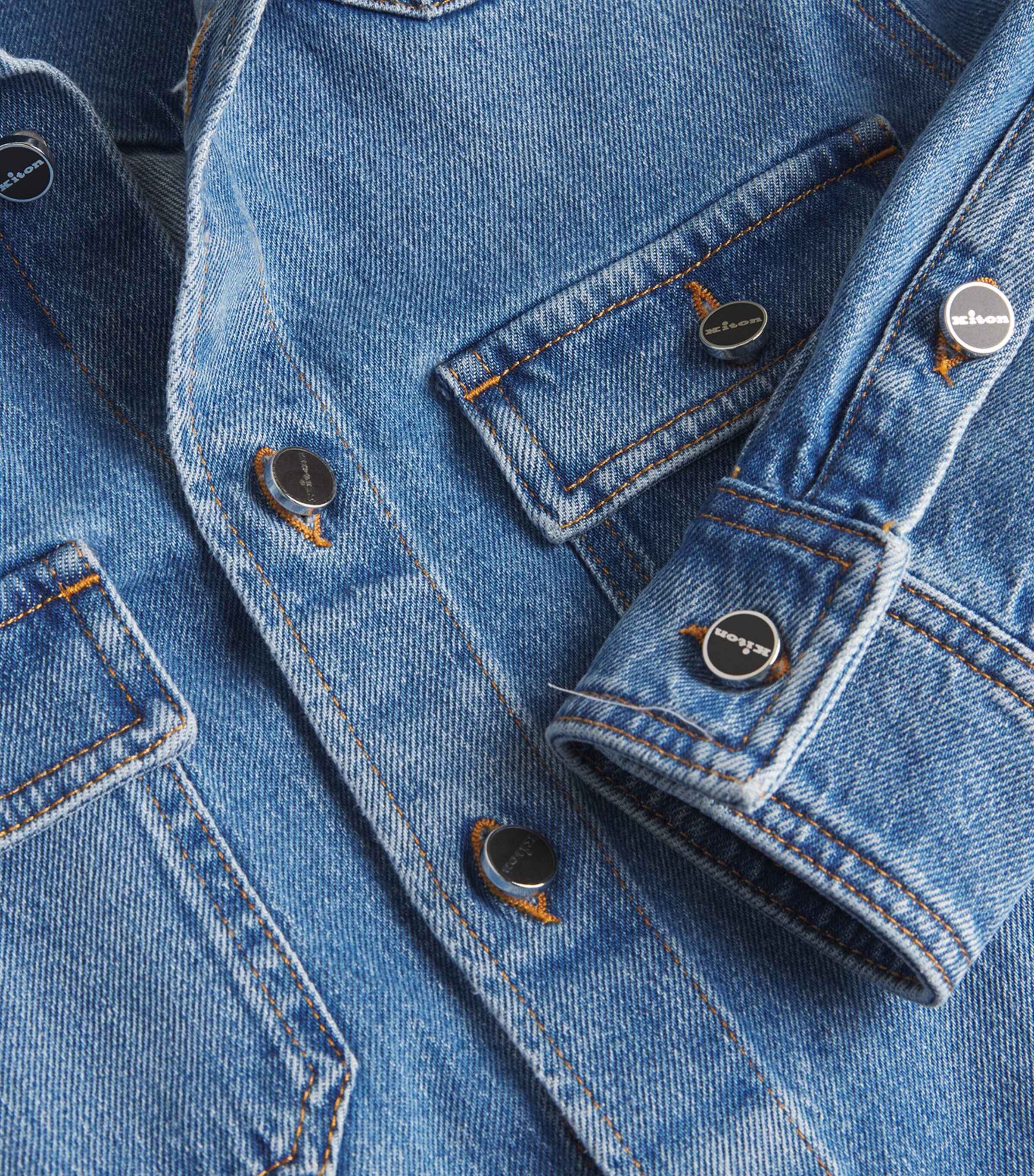 Kiton Womens Denim Long-Sleeve Shirt Medium Blue Image 5