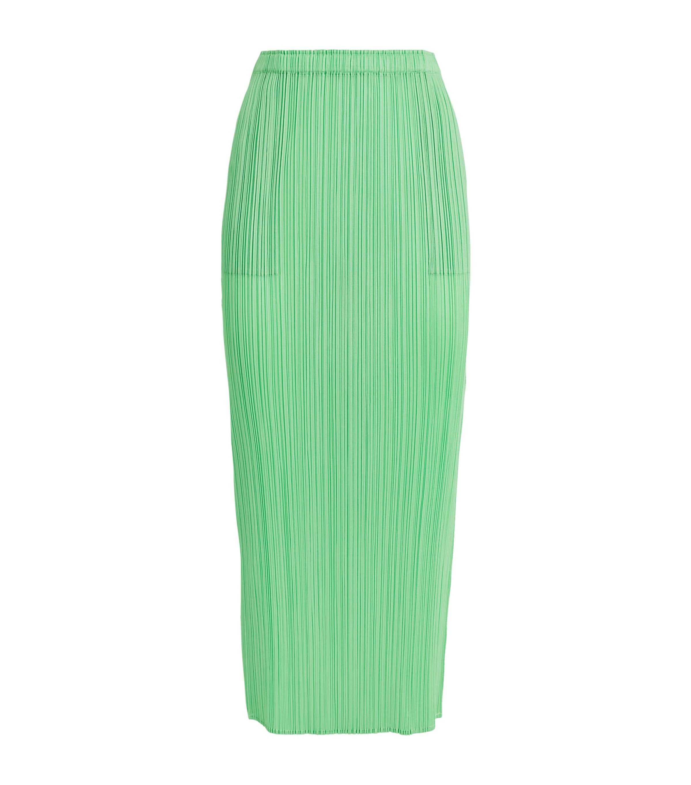 Issey Miyake New Colorful Basics 4 Midi Skirt In Green