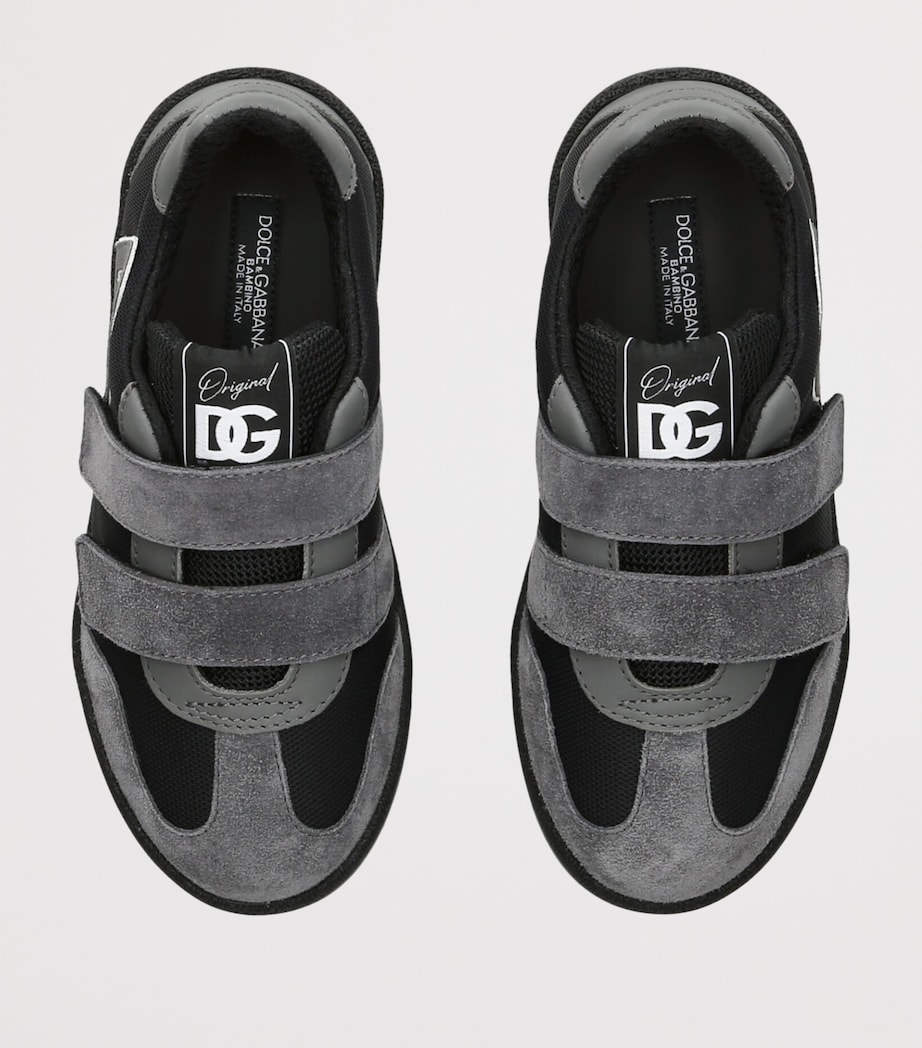 Dolce&Gabbana Kids Suede Logo Sneakers Blk/grey Image 3
