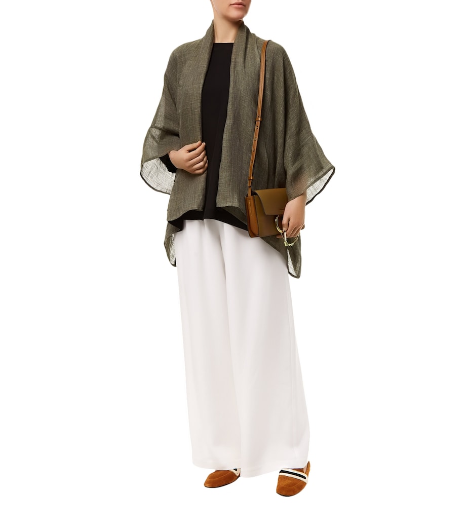 Silk Wide-Leg Trousers WHITE Image 2