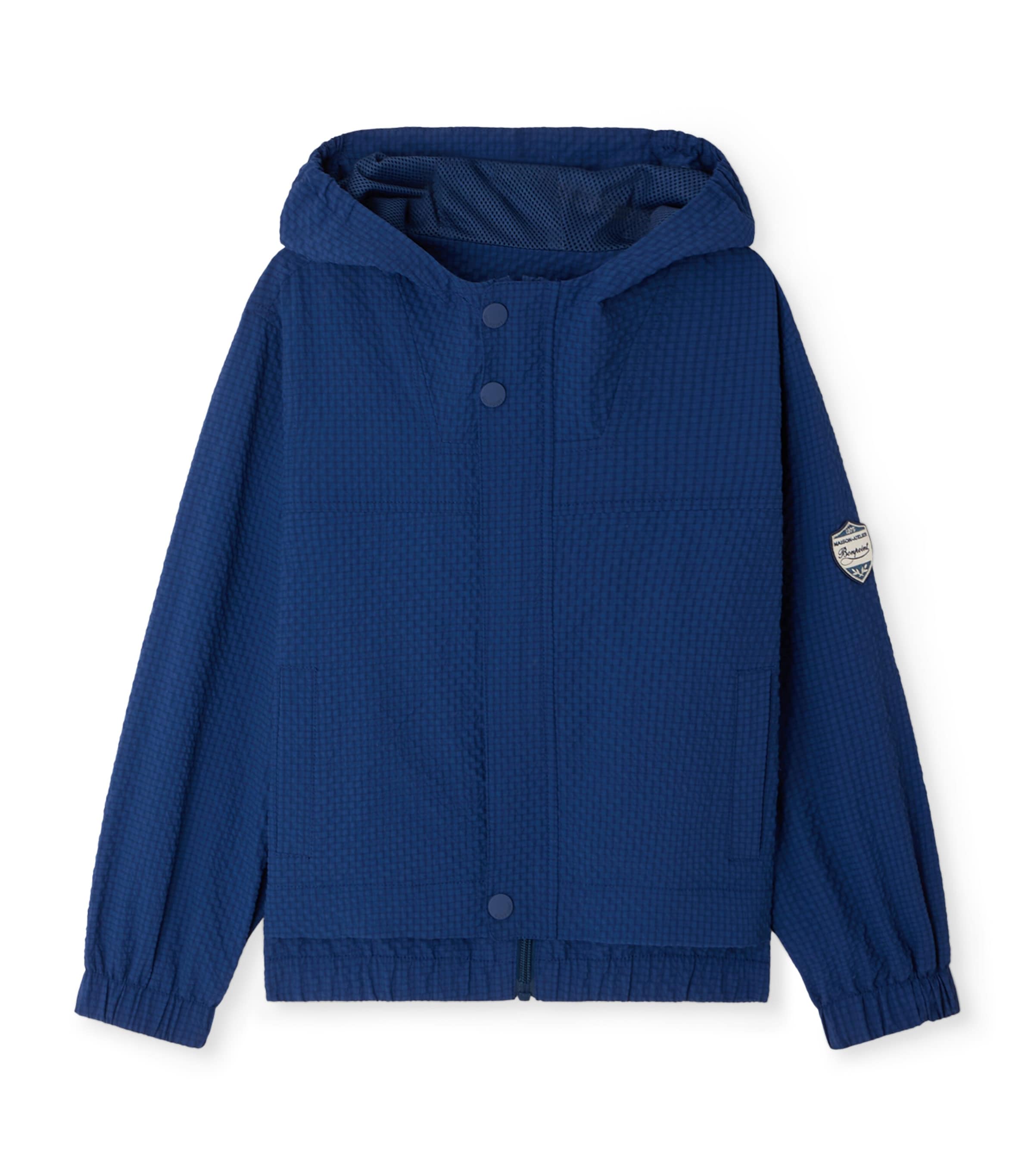 Bonpoint Kids' Lenny Hooded-buttoned Jacket In Blue