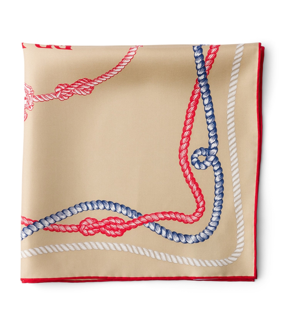 Prada Silk Twill Ropes Print Square Scarf Brown Image 1