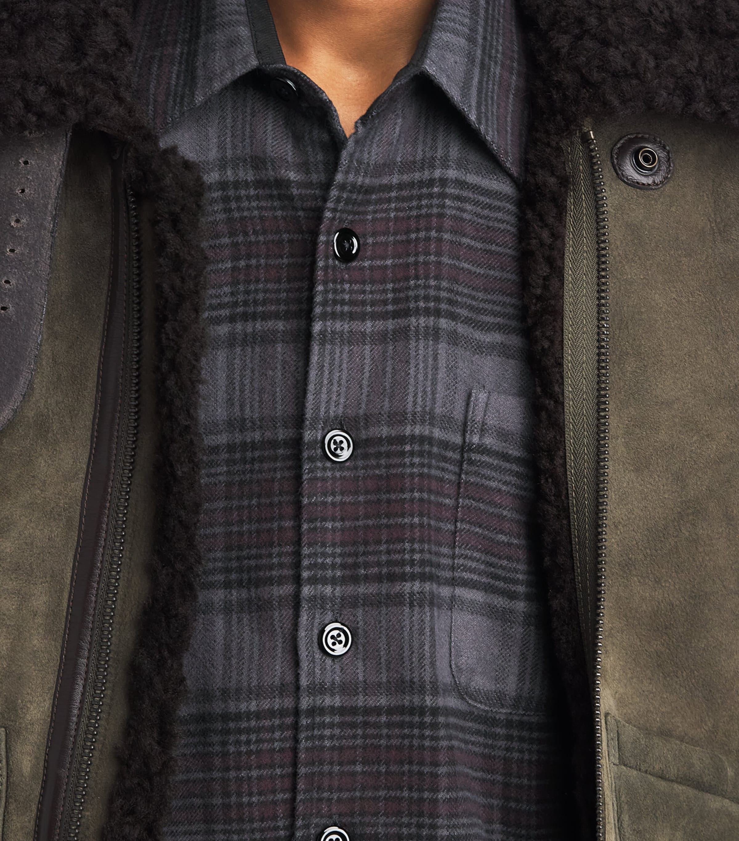 Our Legacy Mens Cotton Check Above Shirt Faded Nctrn Chk Flnl Image 3