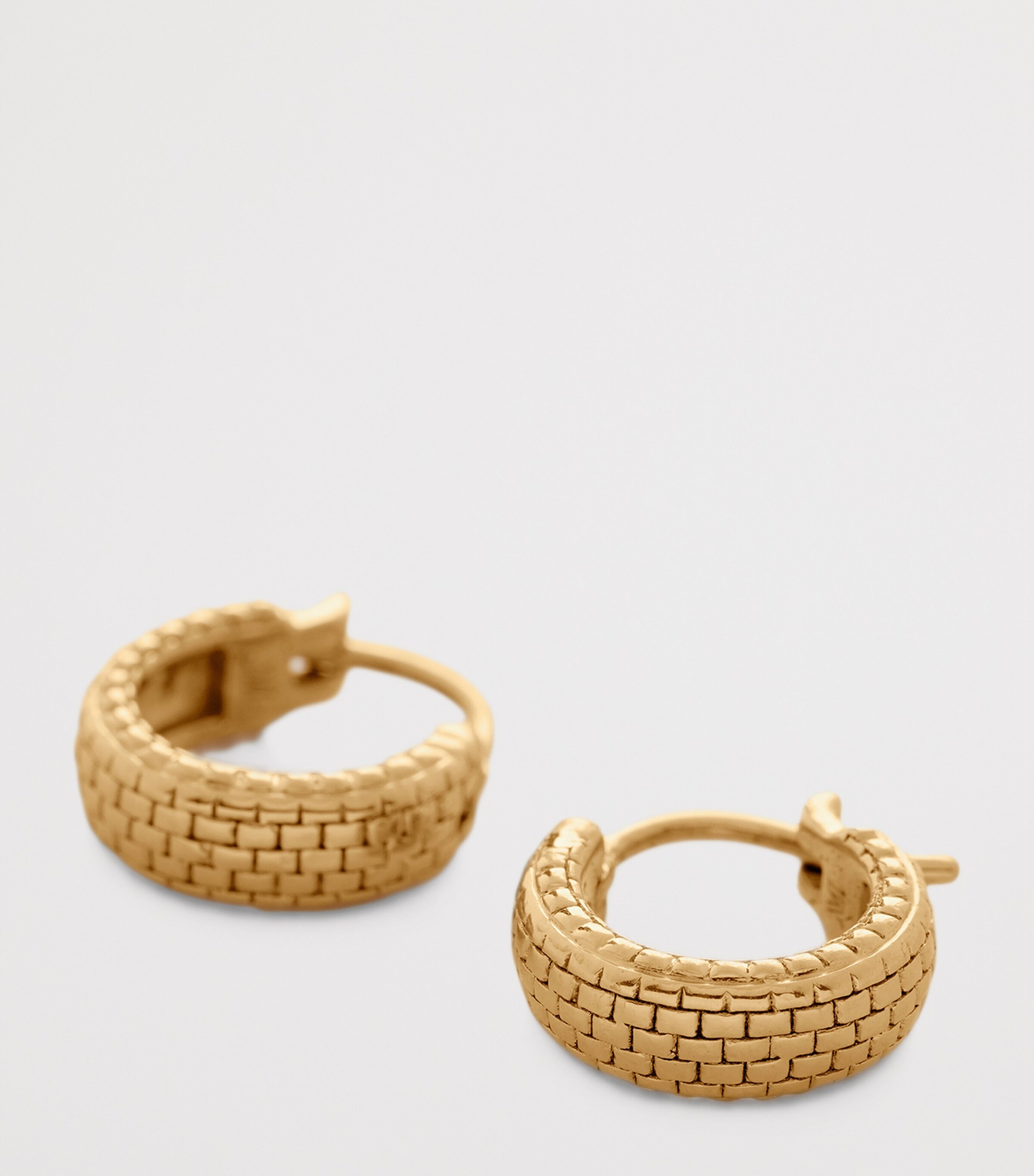 Monica Vinader Gold Vermeil Heirloom Huggie Earrings Gold Vermeil Image 3
