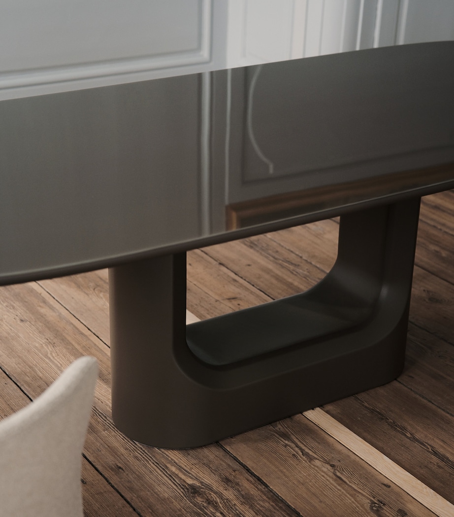 BoConcept Steel Volterra Dining Table Warm Grey Glass Image 5