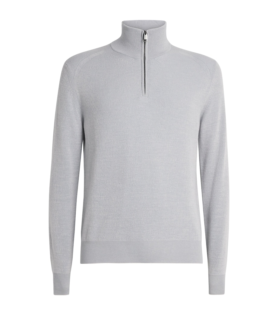 Brioni Mens Cashmere-Wool Half-Zip Sweater Image 1