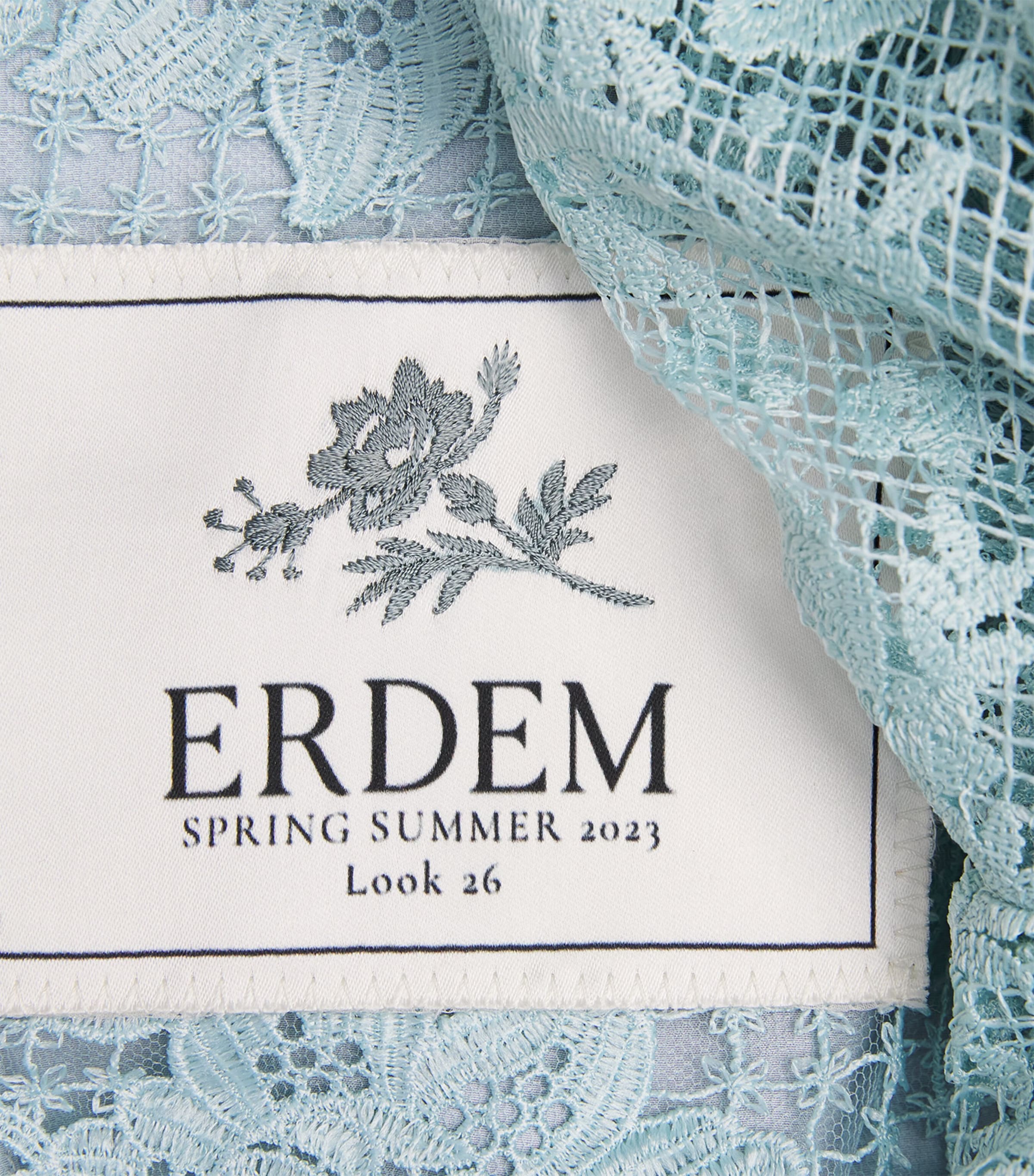 Erdem Womens Floral Lace Midi Dress Sky Blue Image 6