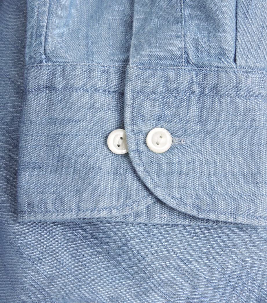 Denim Slim Fit Shirt 22 LIGHT BLUE Image 5