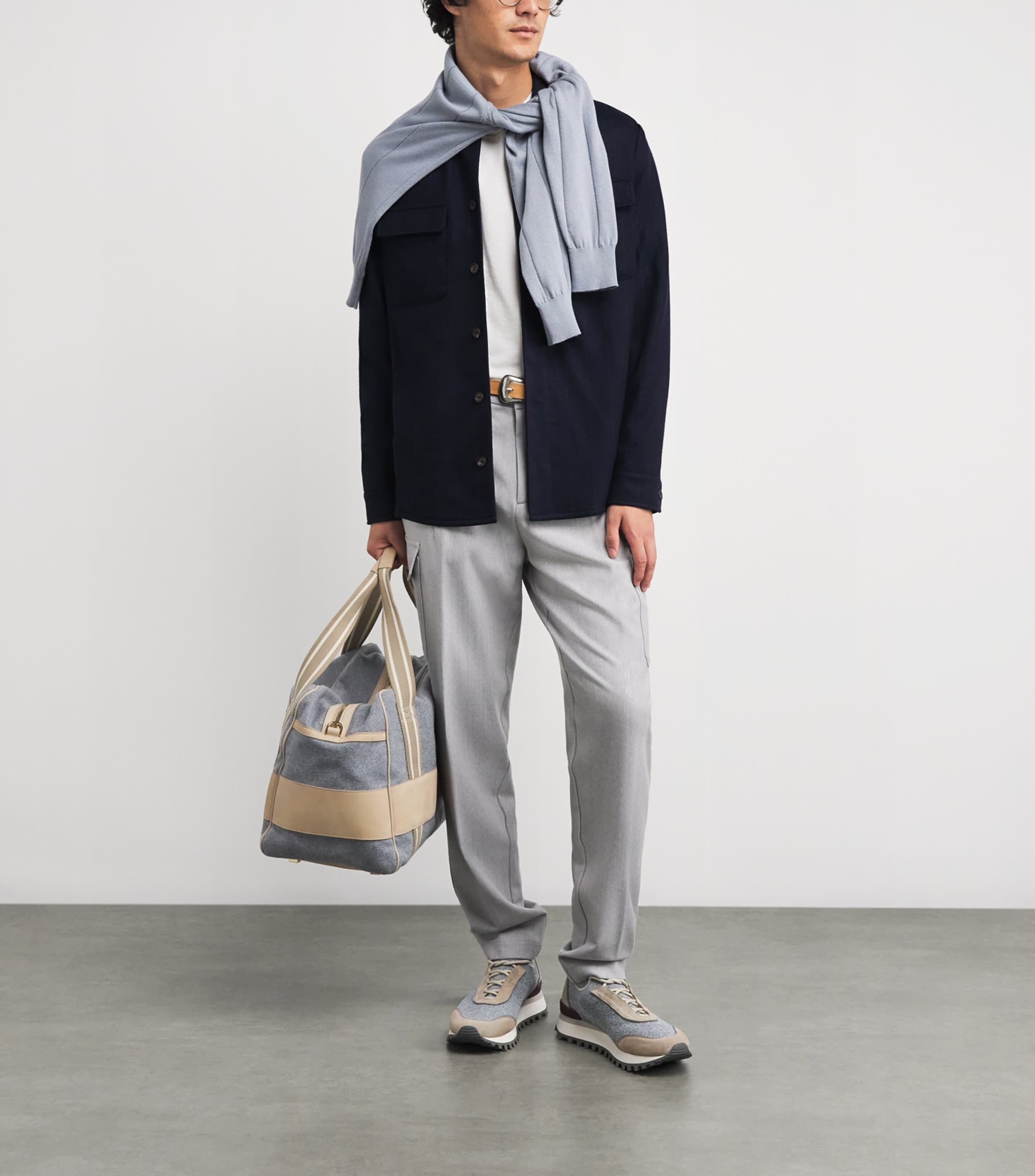 Wool Stripe Overshirt BLU Image 2