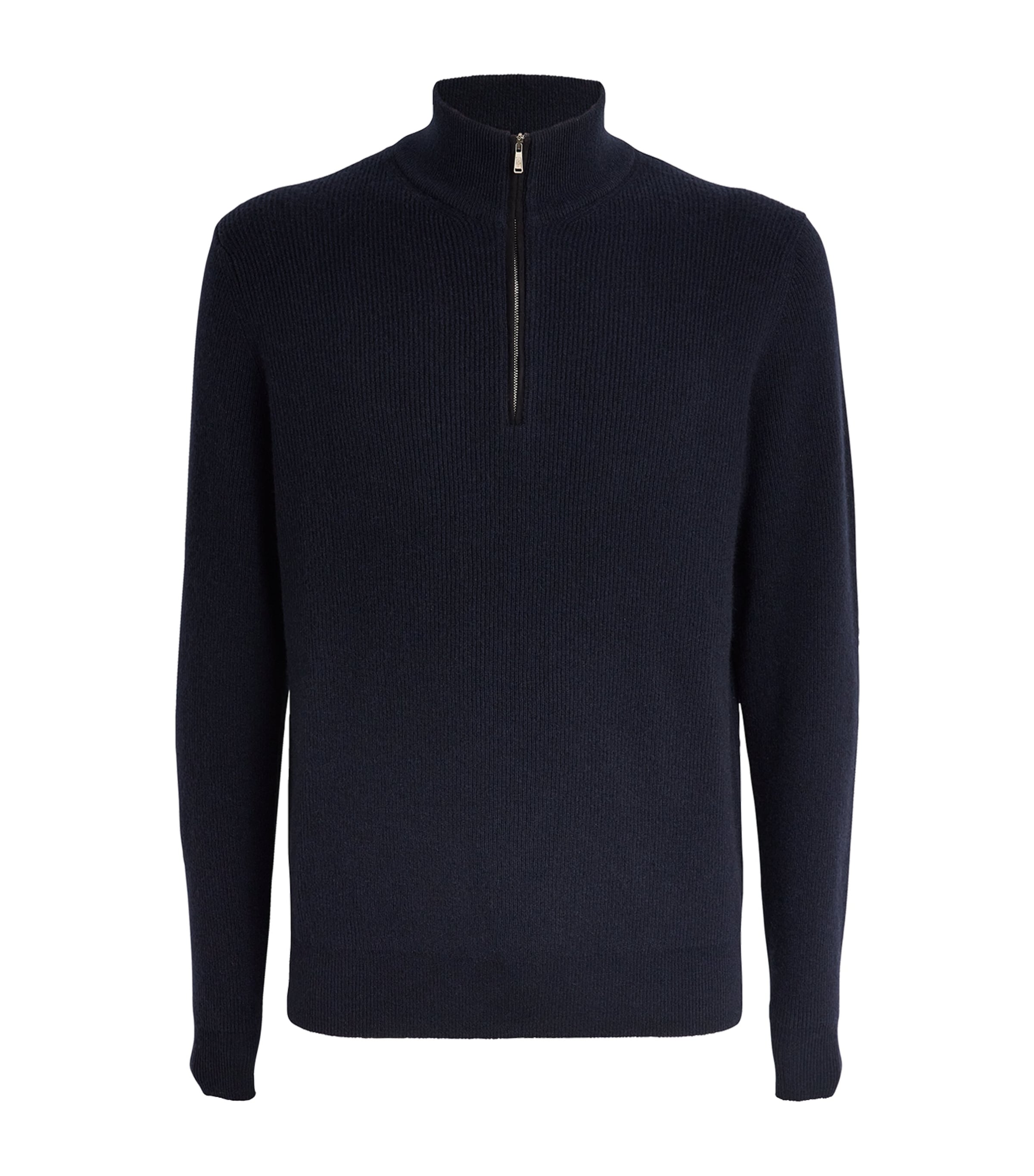 Fioroni Cashmere Cashmere Quarter-zip Sweater In Navy