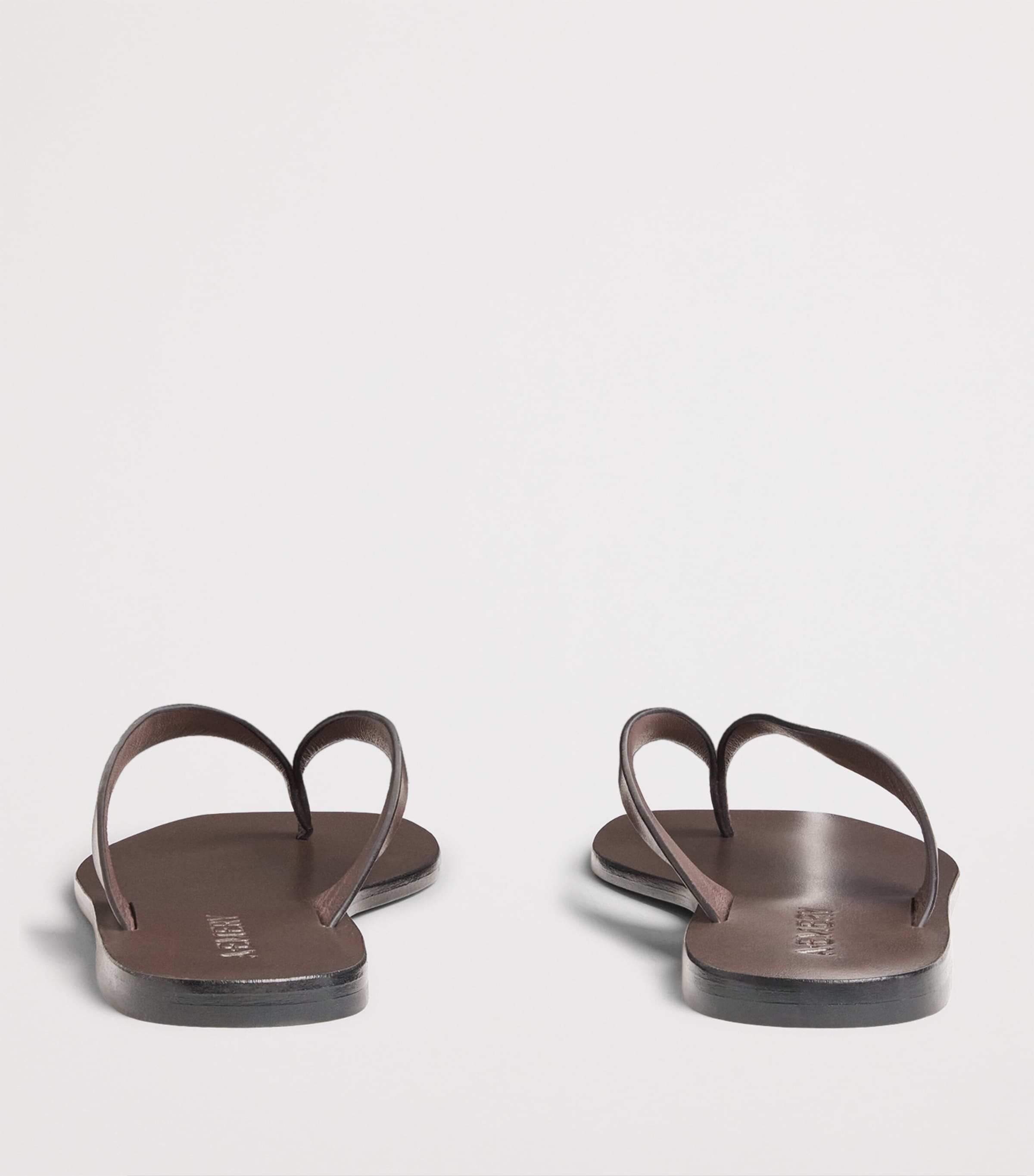 A.EMERY Leather Kinto Flip Flops Walnut Image 5