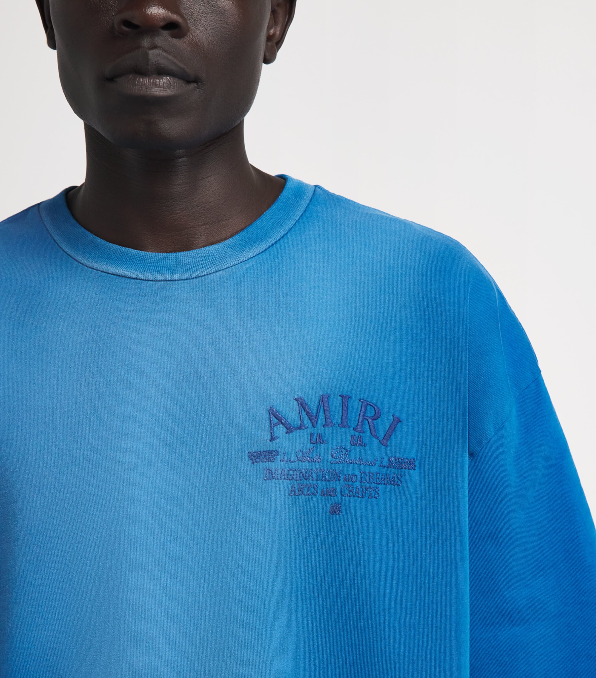 AMIRI Mens Cotton Arts District T-Shirt Sapphire Image 3