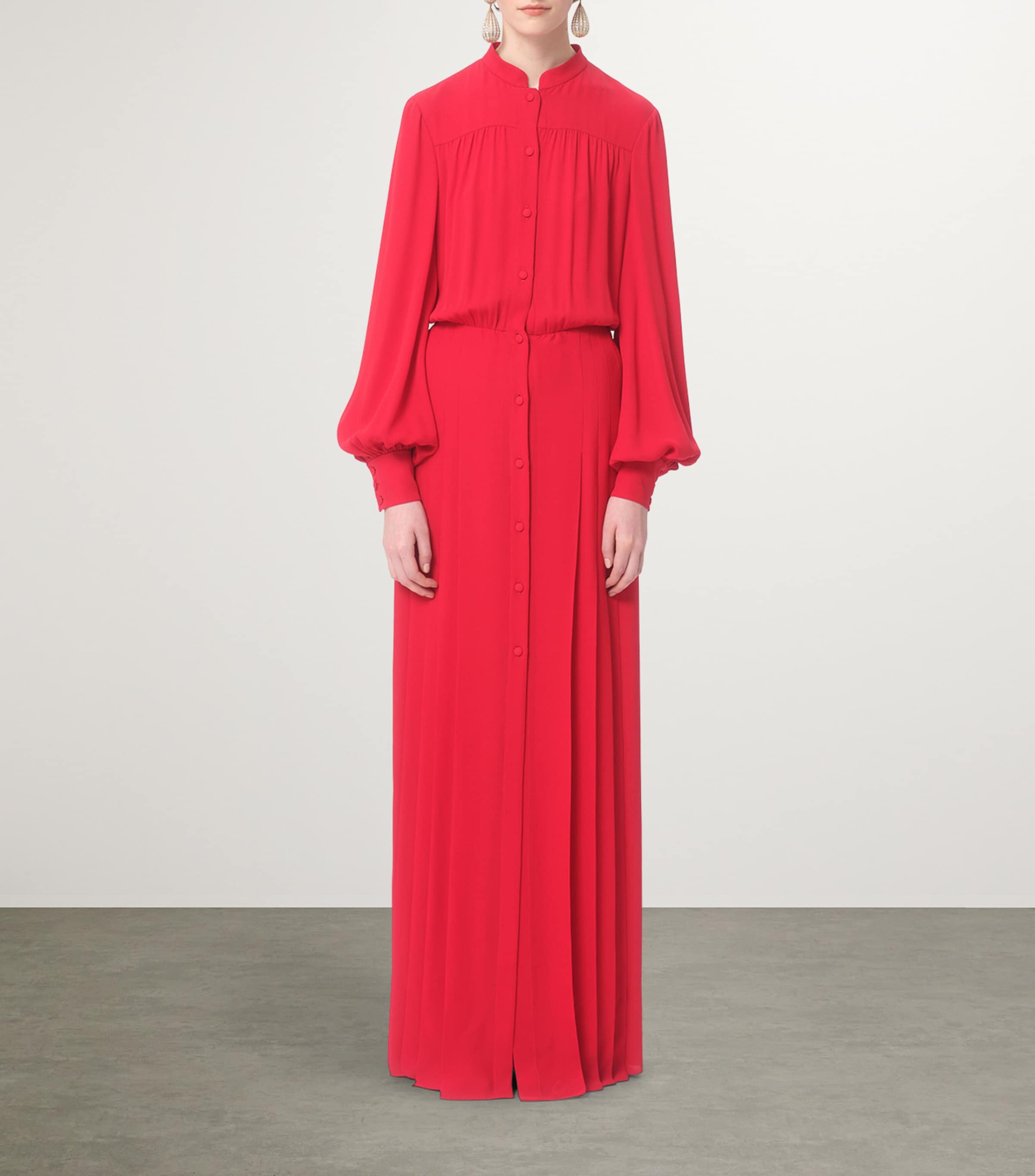 Valentino Red Silk Maxi Shirt Dress | Harrods US