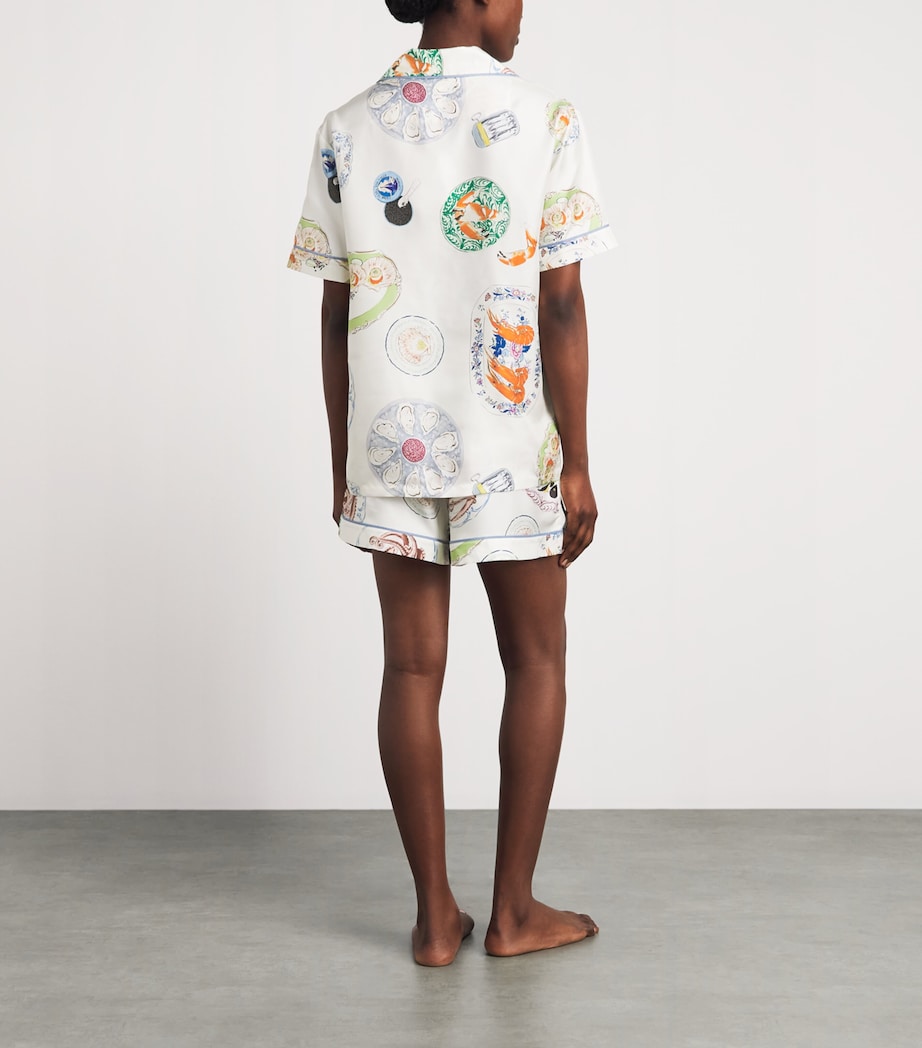 Olivia von Halle Womens Silk Seafood Ingo Pyjama Set Cordoba Image 4