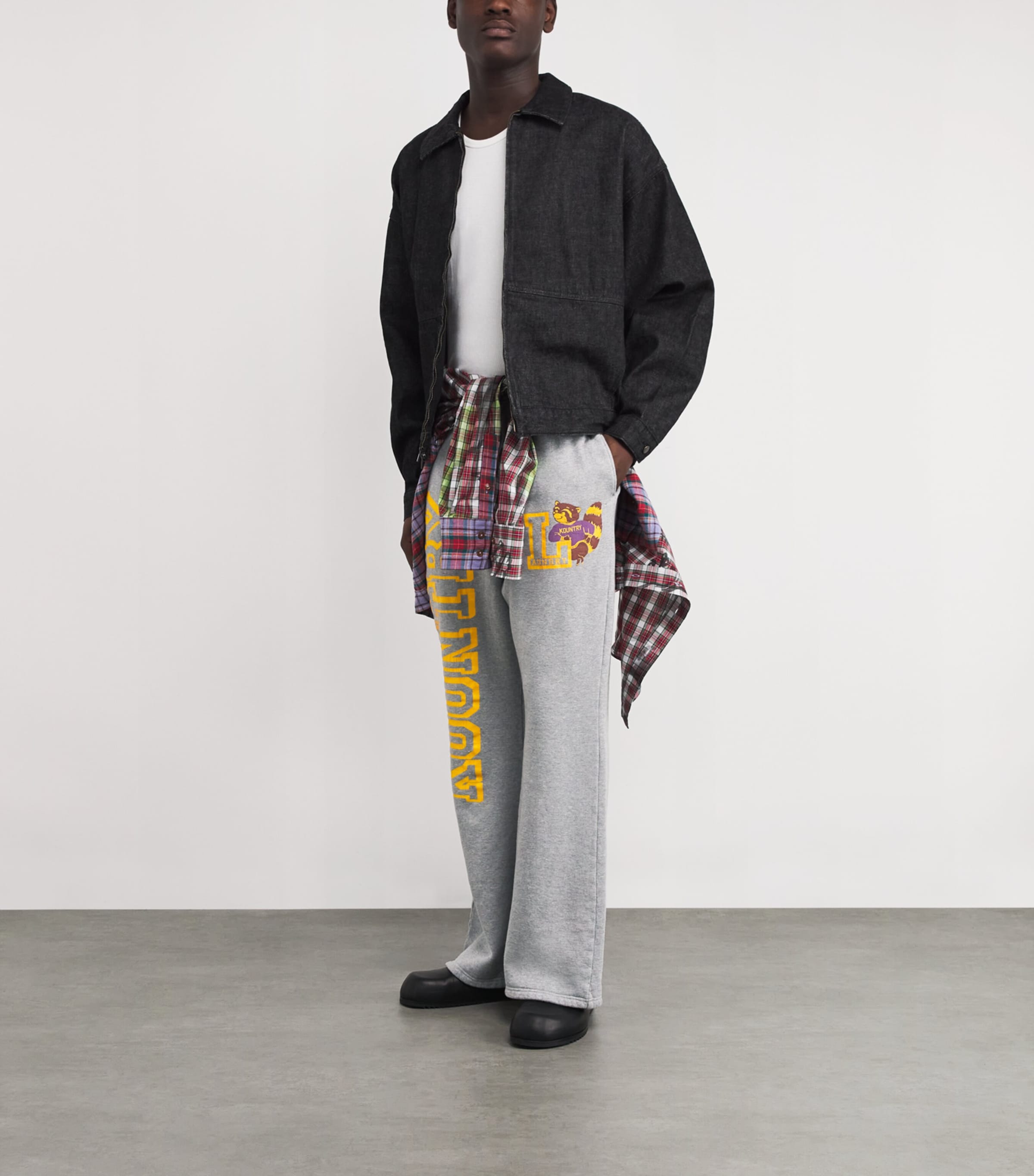 Graphic Straight Sweatpants GRAY Image 2