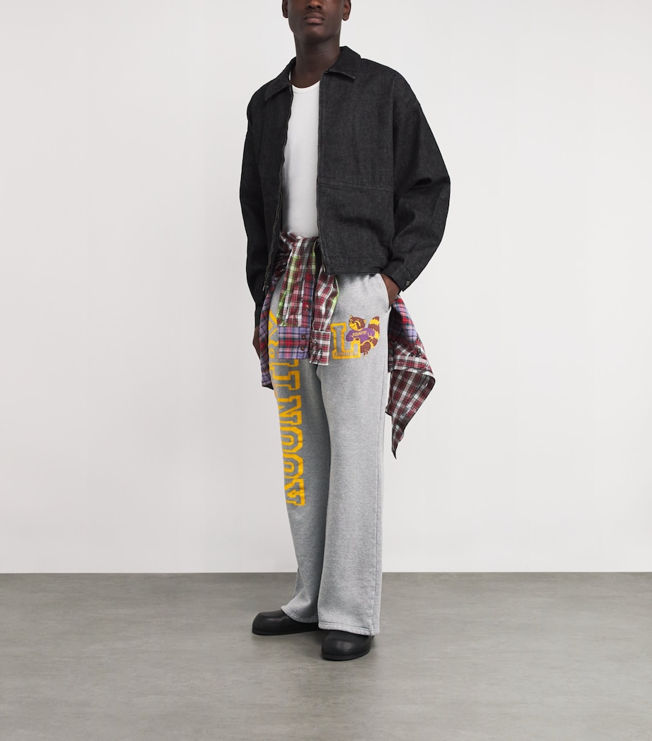 Graphic Straight Sweatpants GRAY Image 2