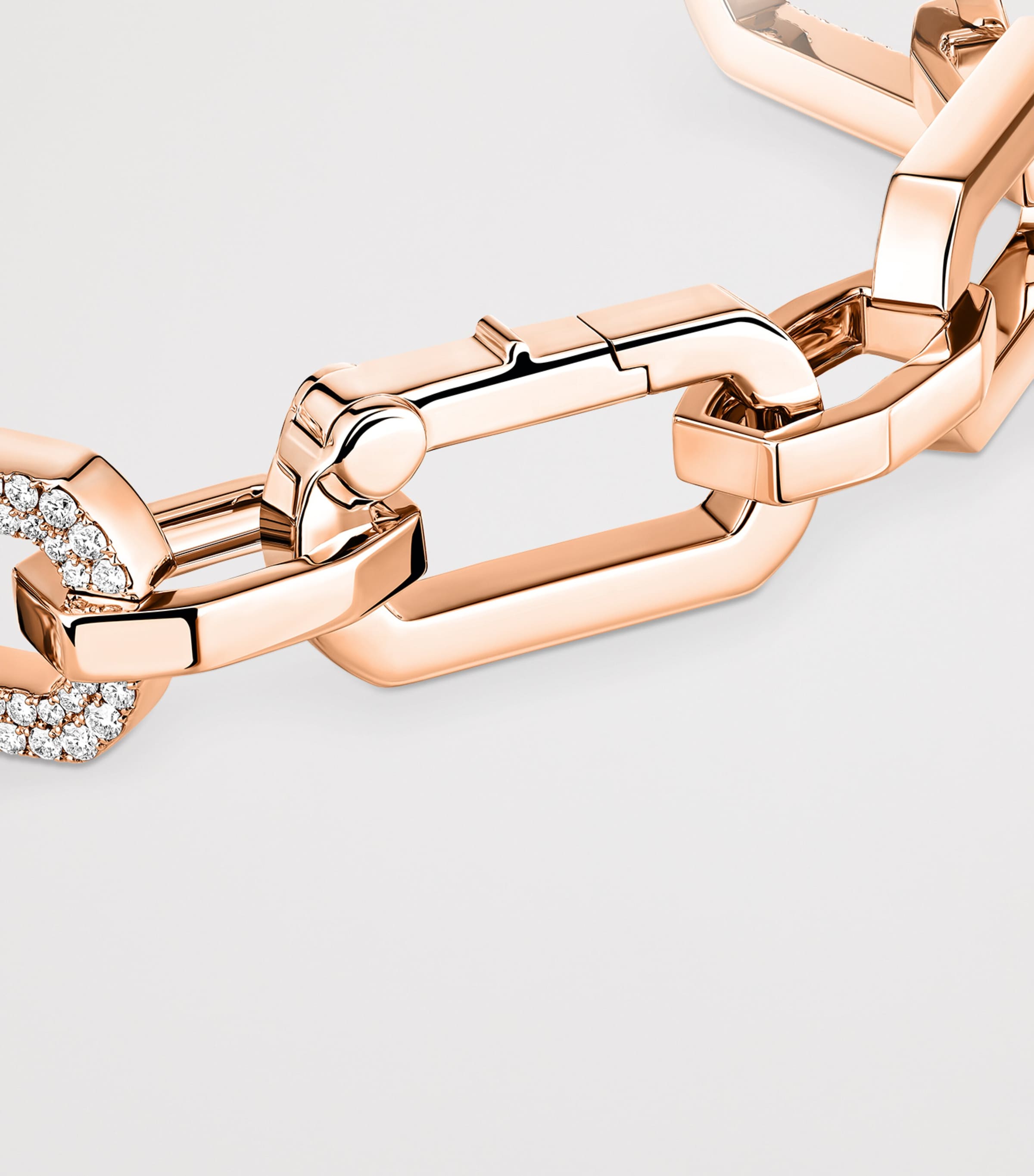 Messika So Move XL Pink Gold and Diamond Chain Bracelet (3.28ct) Pink Gold Image 3