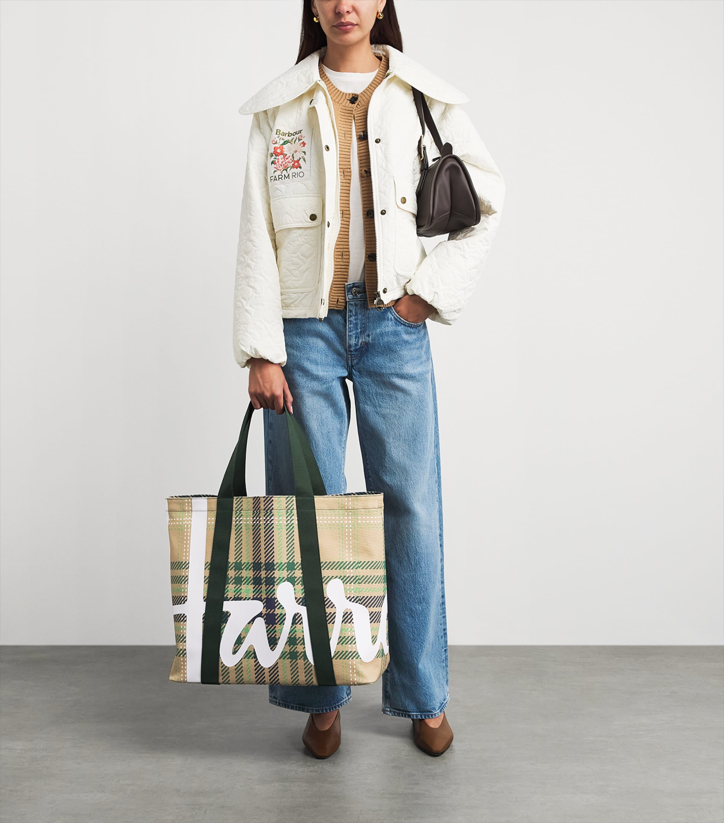 Harrods Large Tartan Check Tote Bag Image 4