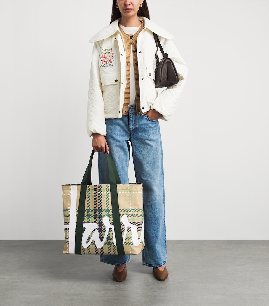 Harrods Large Tartan Check Tote Bag Image 4