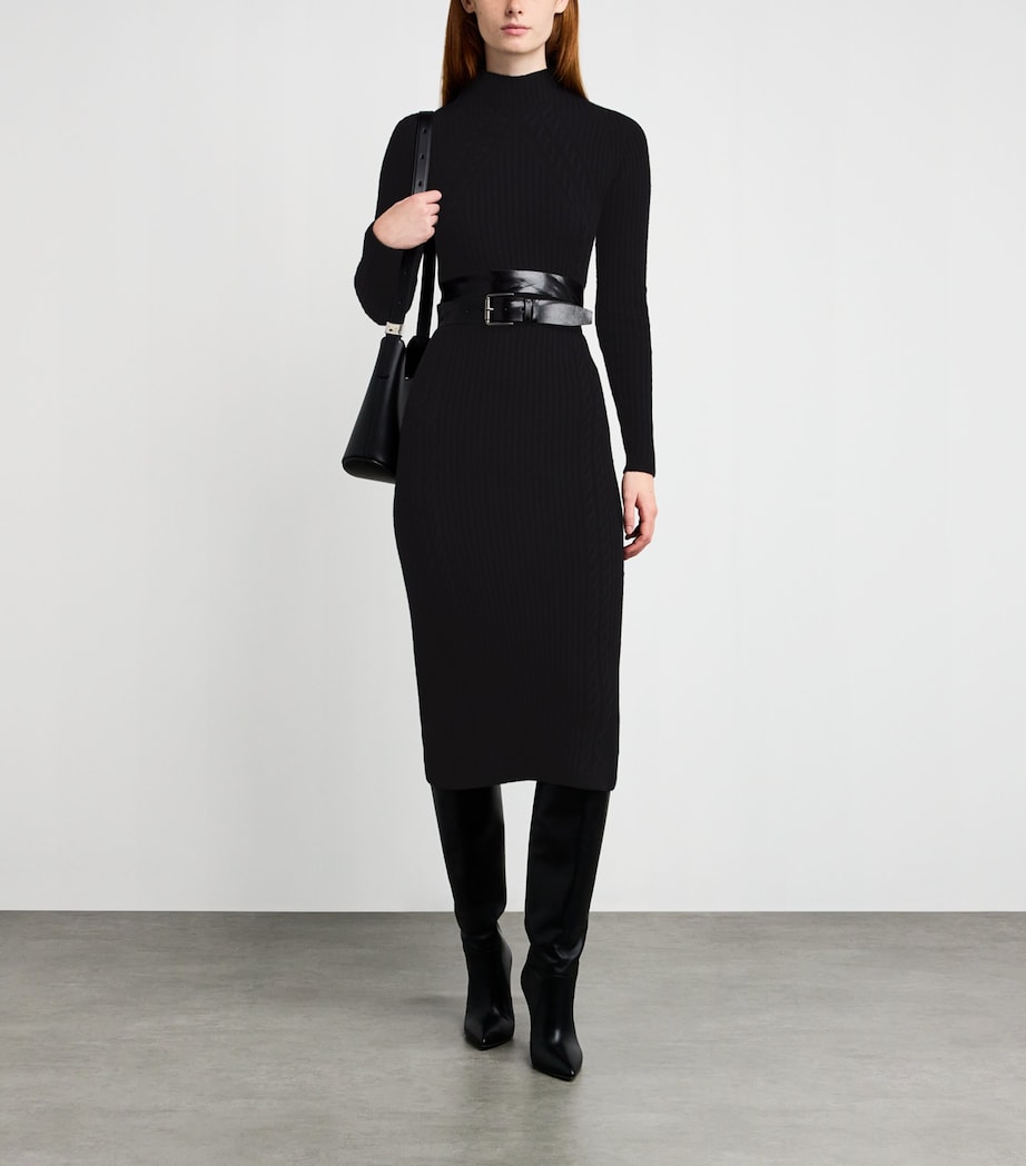 Wool-Cashmere Midi Dress BLACK Image 2