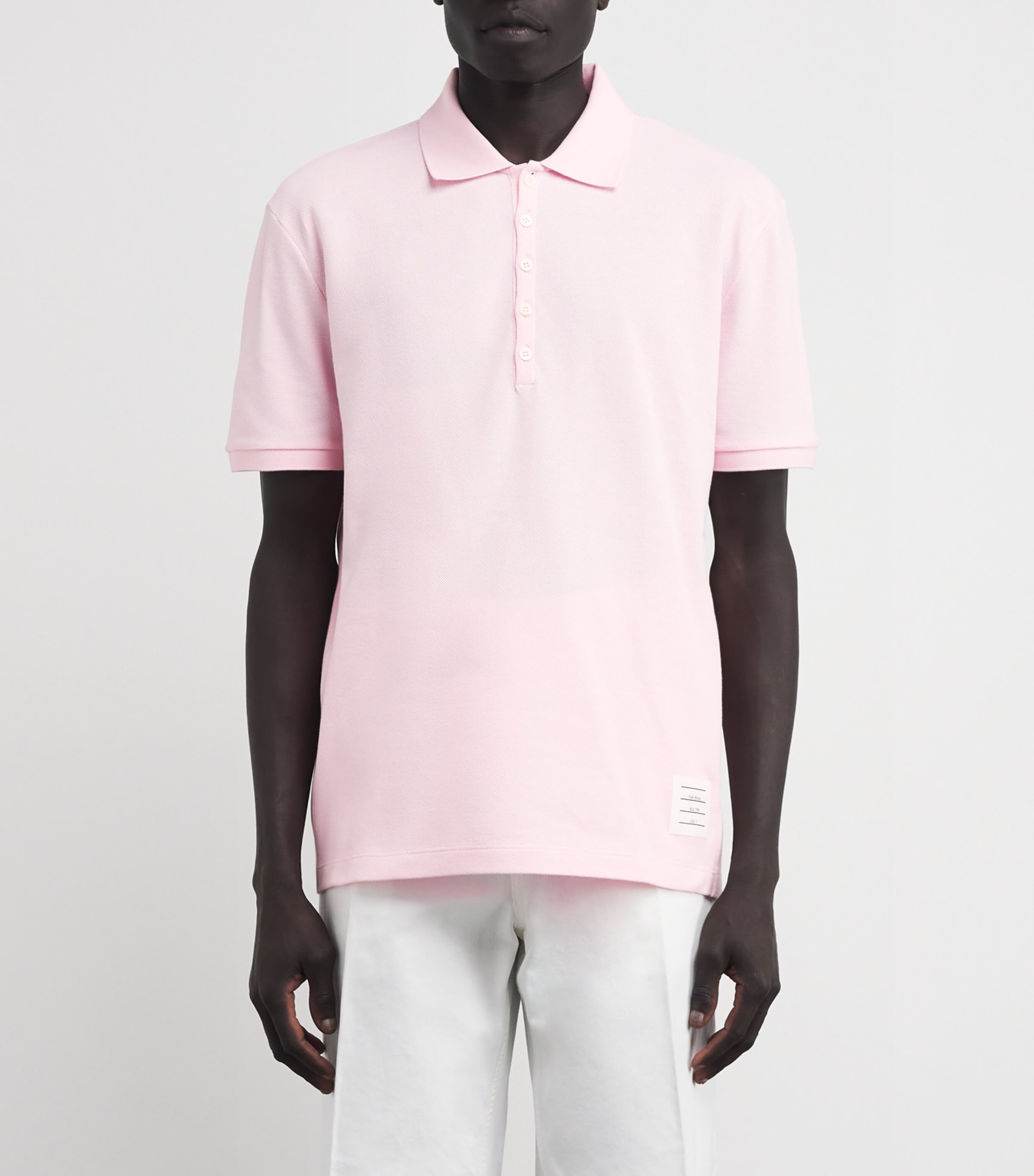 Cotton Appliqué Polo Shirt LT PINK Image 3