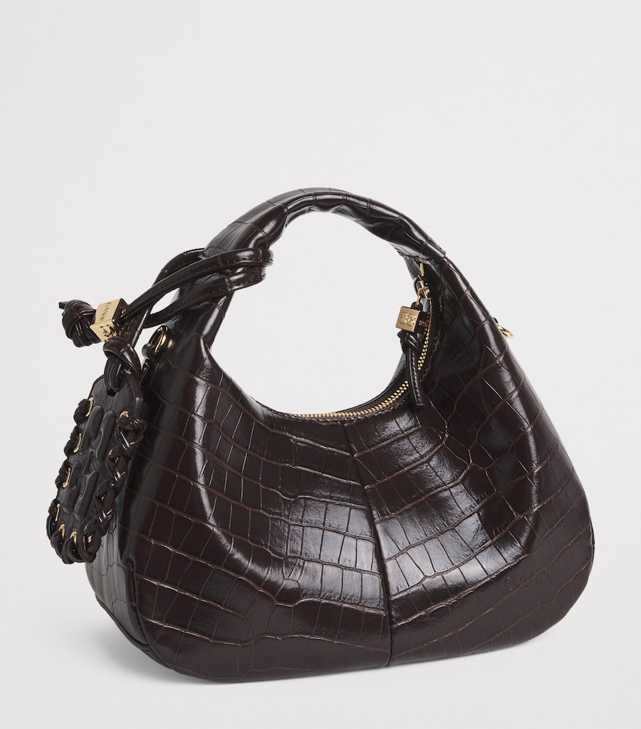 Mini Croc-Embossed Top-Handle Bag 890 CHOCOLATFONDANT Image 3