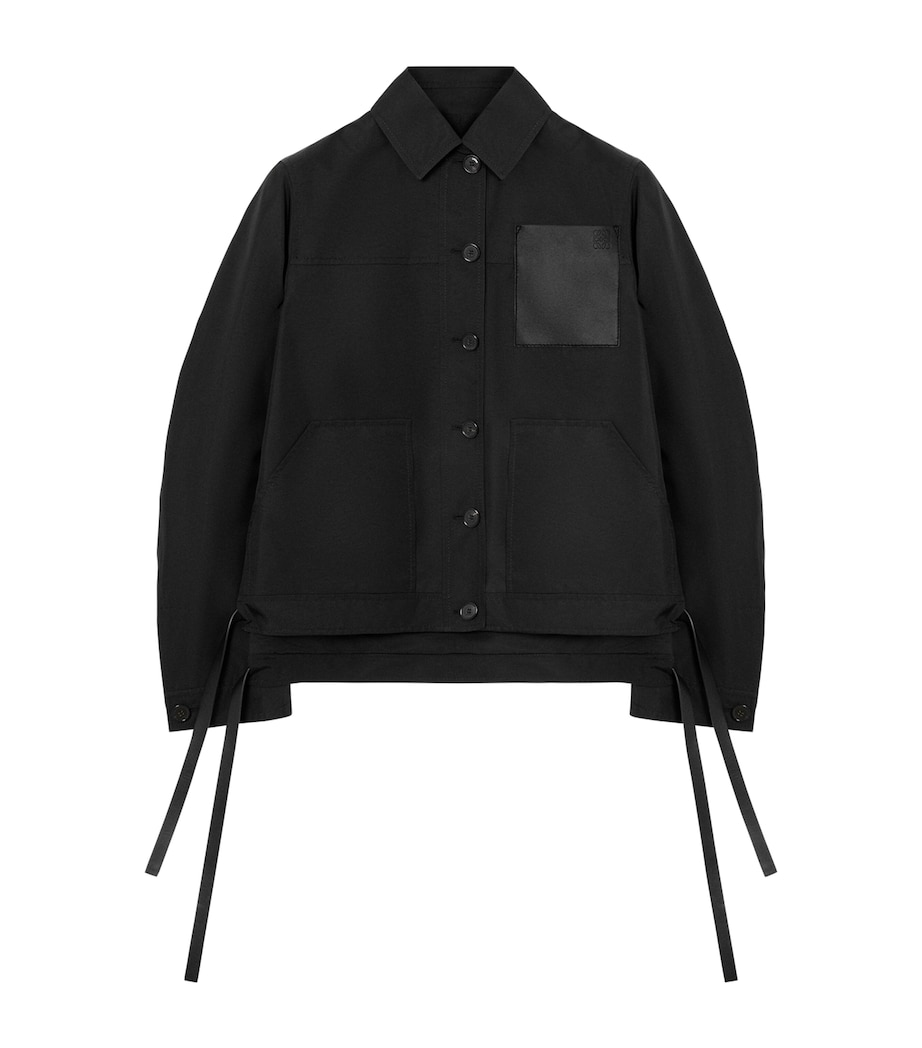 Leather-Pocket Workwear Jacket BLACK Image 1