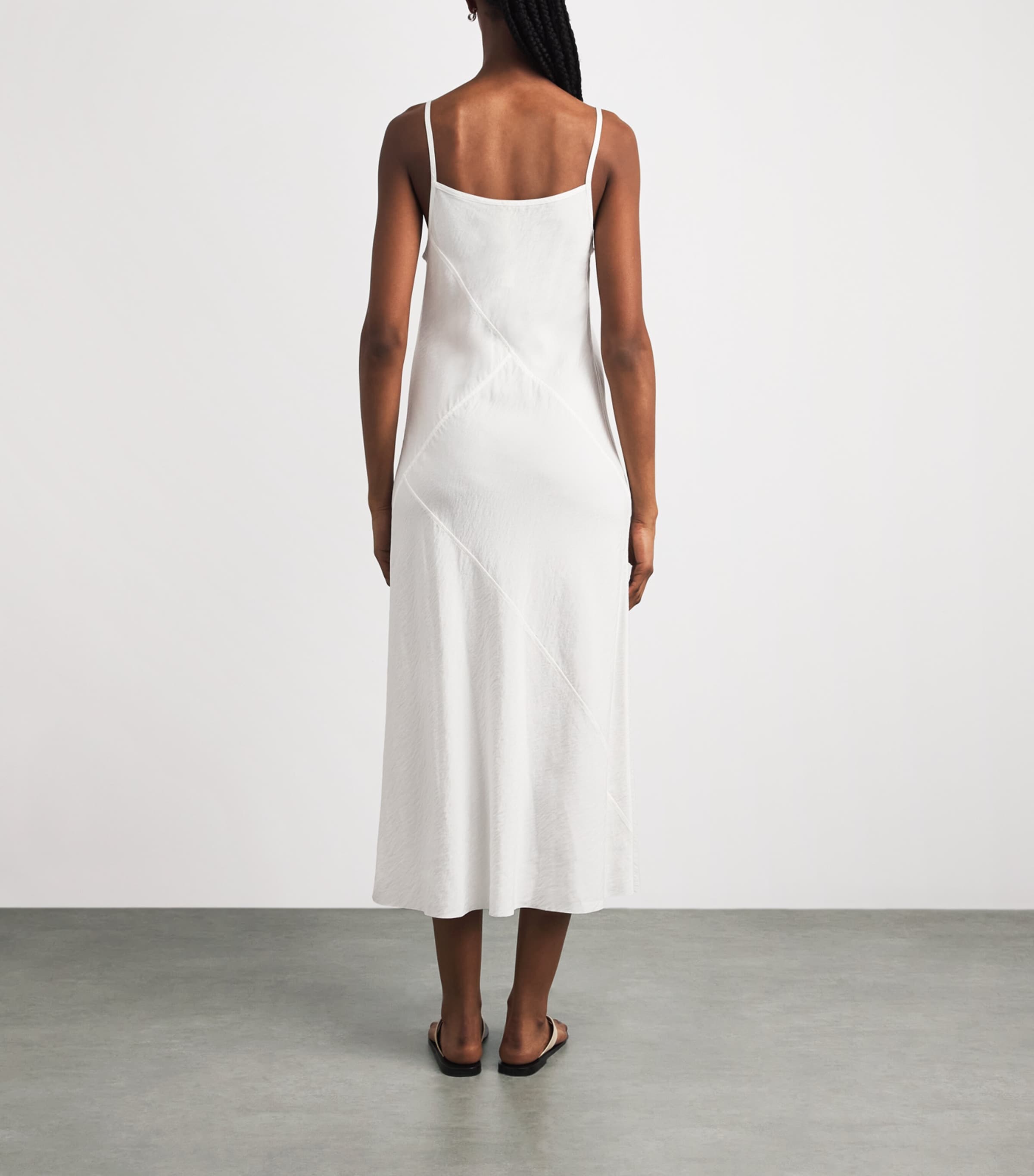 Lauren Manoogian Womens Bias Slip Midi Dress White Image 4