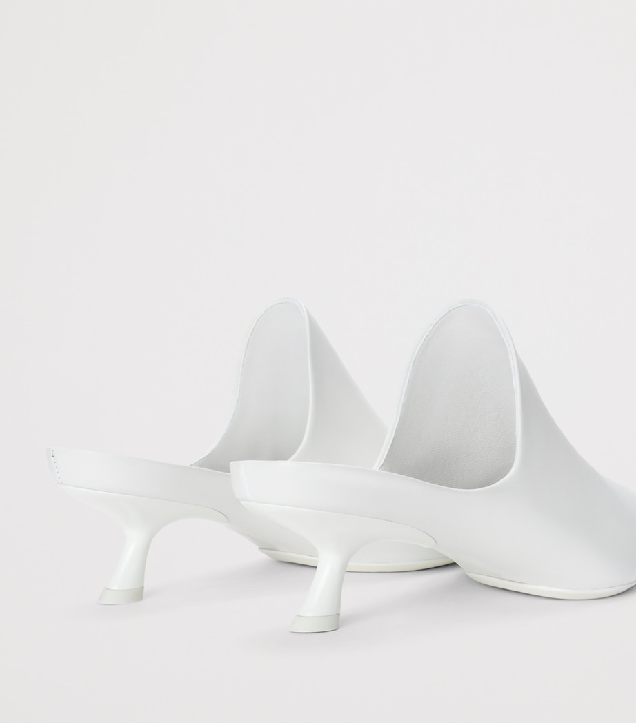 LOEWE Lambskin Emily Heeled Mules 45 Optic White Image 5