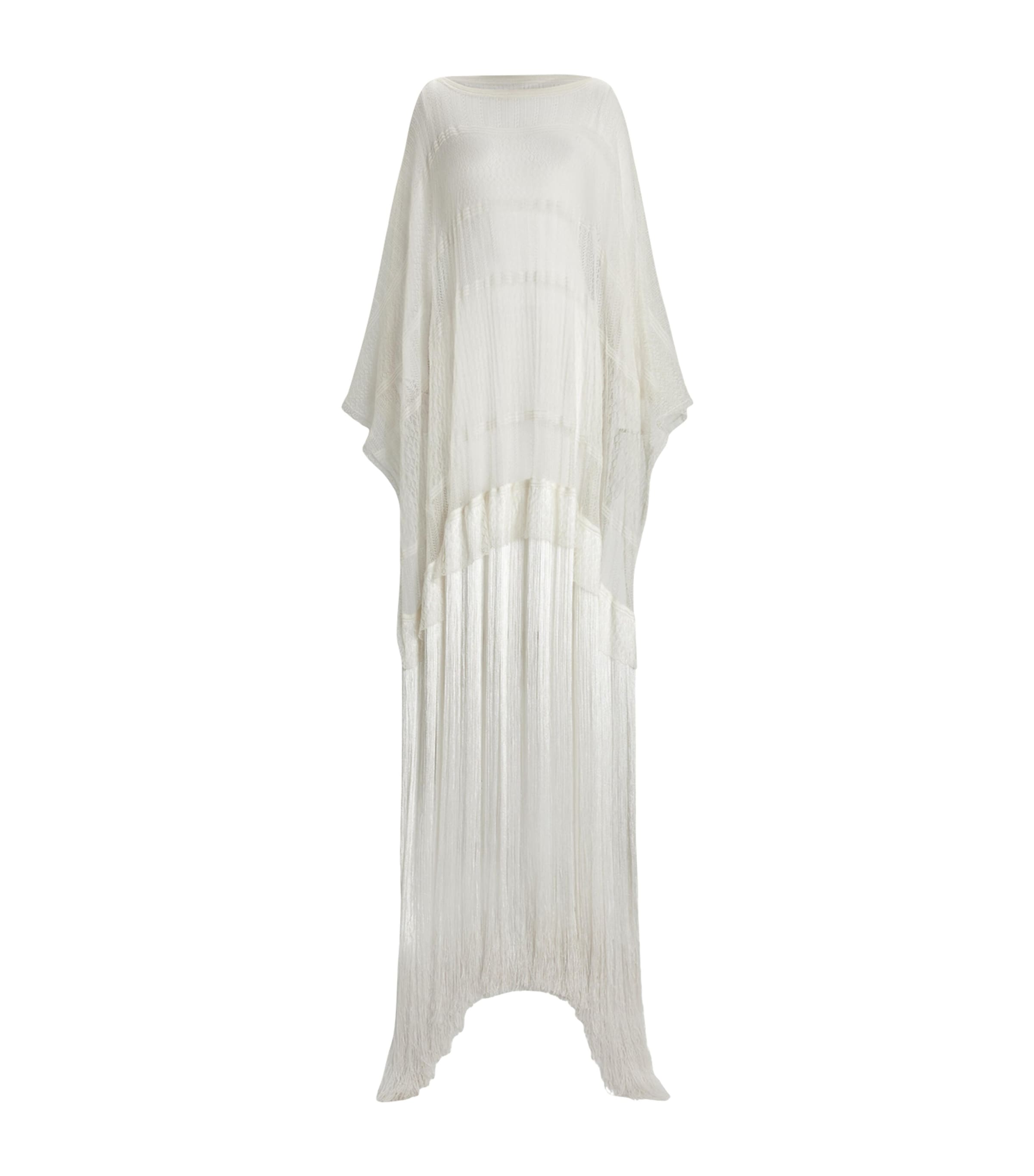 Ralph Lauren Mulberry Silk Poncho In White