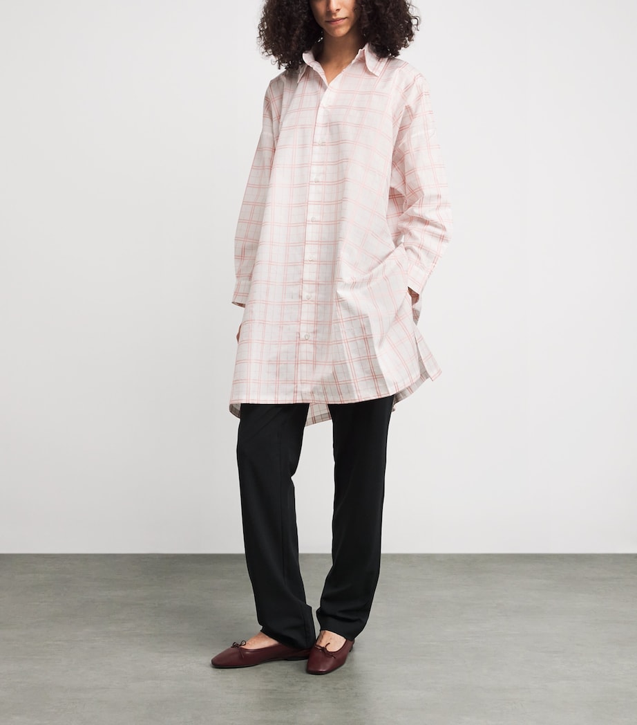 Jacquard Check Wide A-Line Shirt PNKCHK Image 2