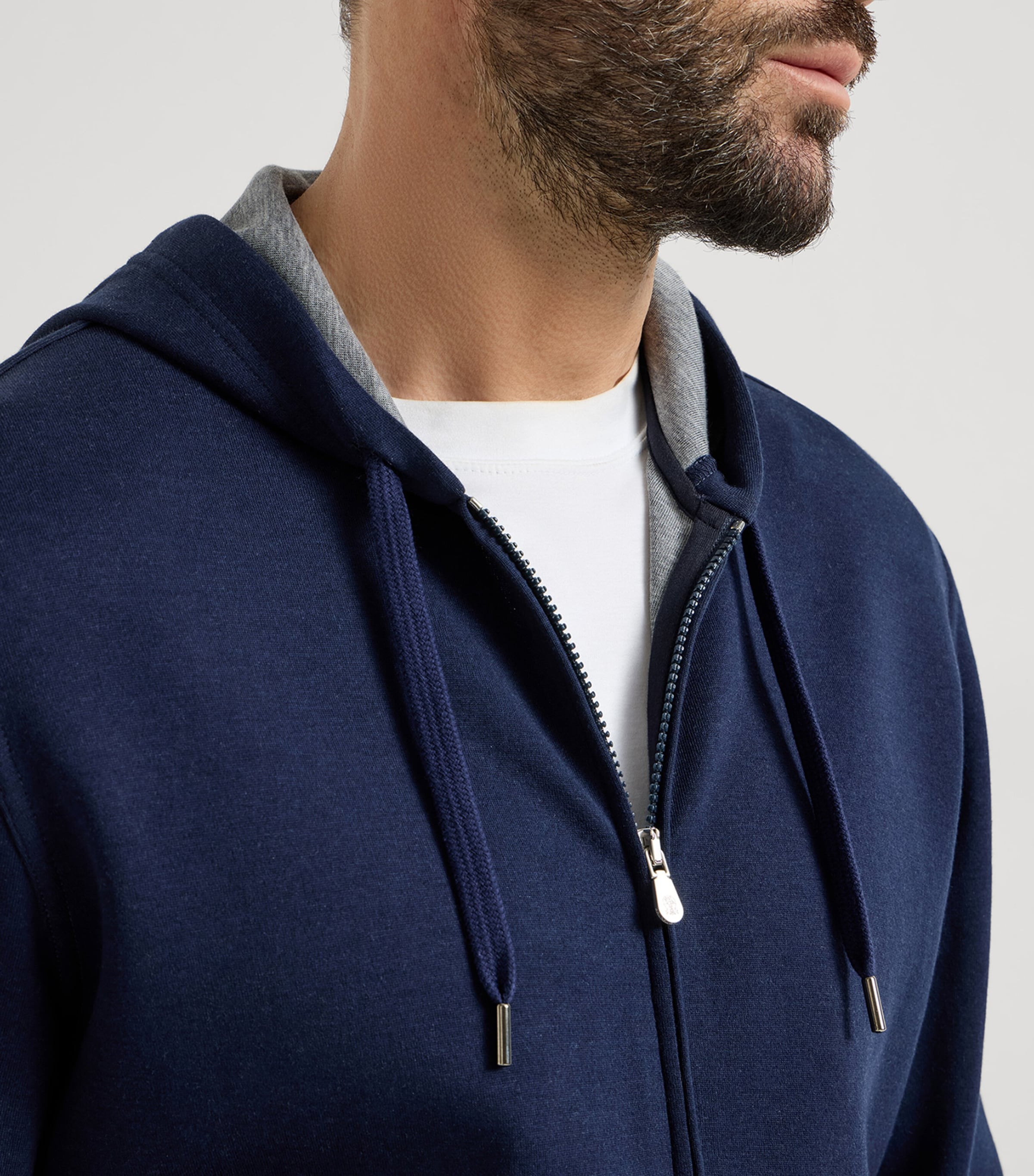 Brunello Cucinelli Mens French Terry Zip-Up Hoodie Image 6