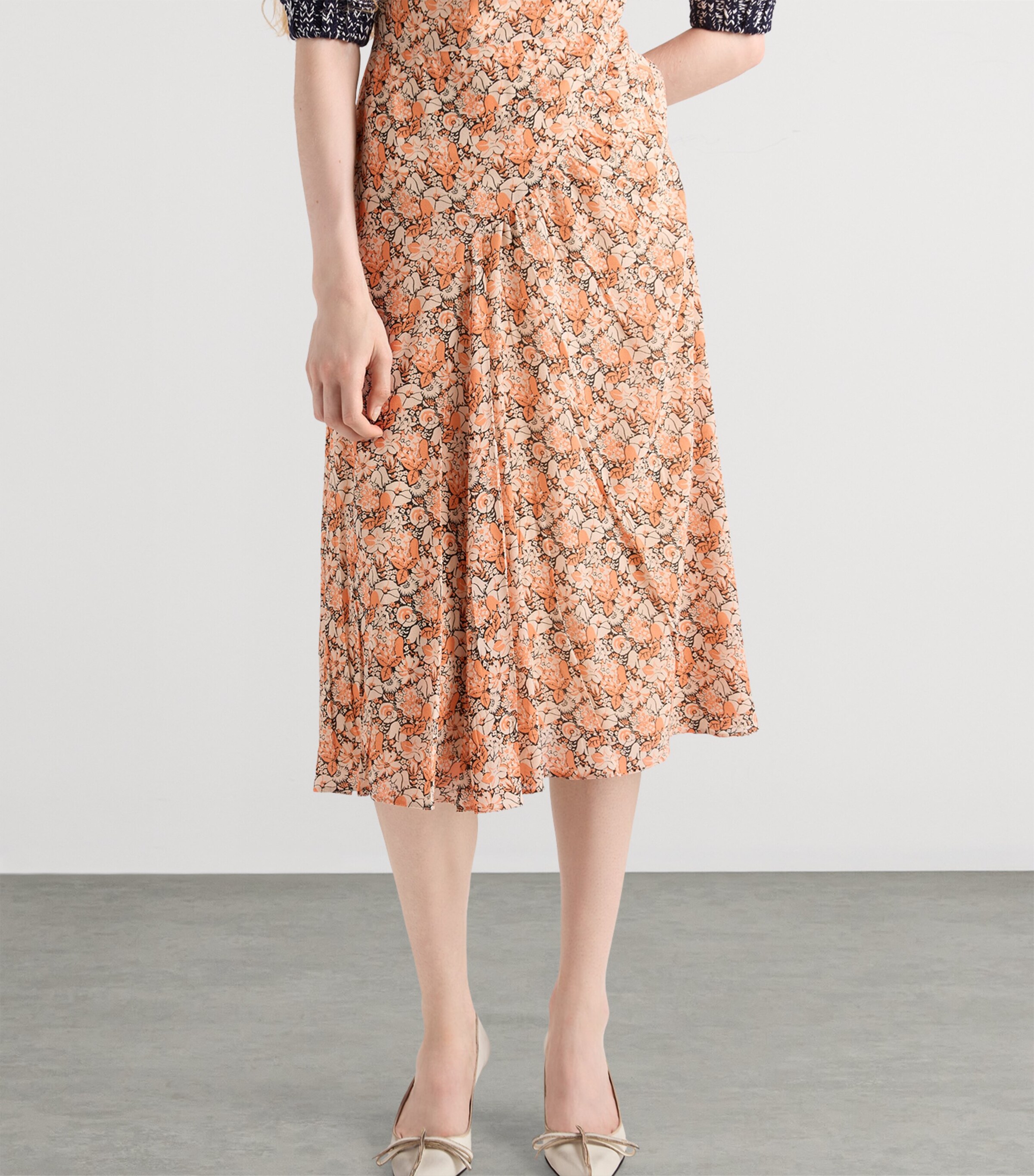 Silk-Blend Georgette Midi Dress F0075 Image 6